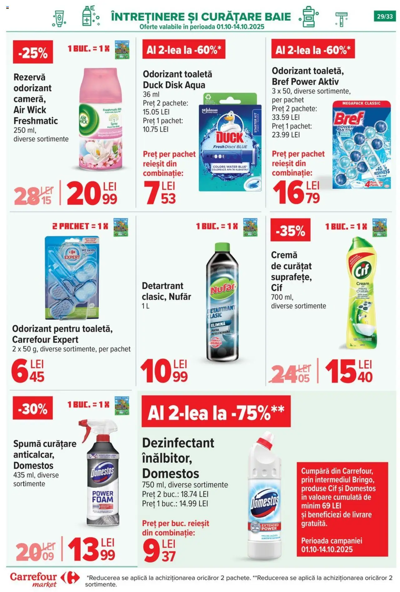 Catalog Carrefour 1 - 13 Octombrie 2025 | Pagina 30 | Produse: Toaletă, Cremă, Odorizant toaletă, Apă