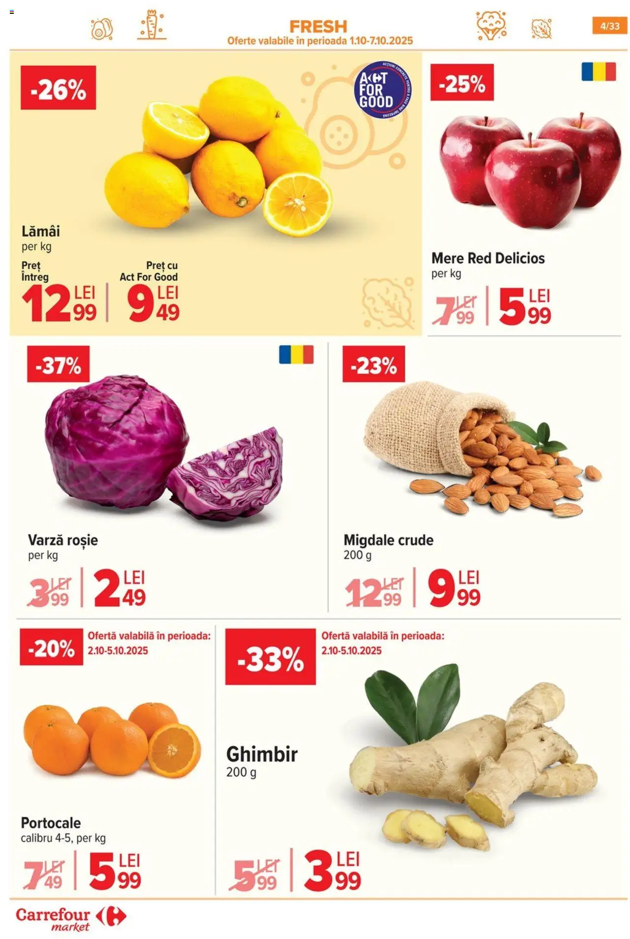 Catalog Carrefour 1 - 13 Octombrie 2025 | Pagina 5 | Produse: Varză, Migdale, Mere, Portocale