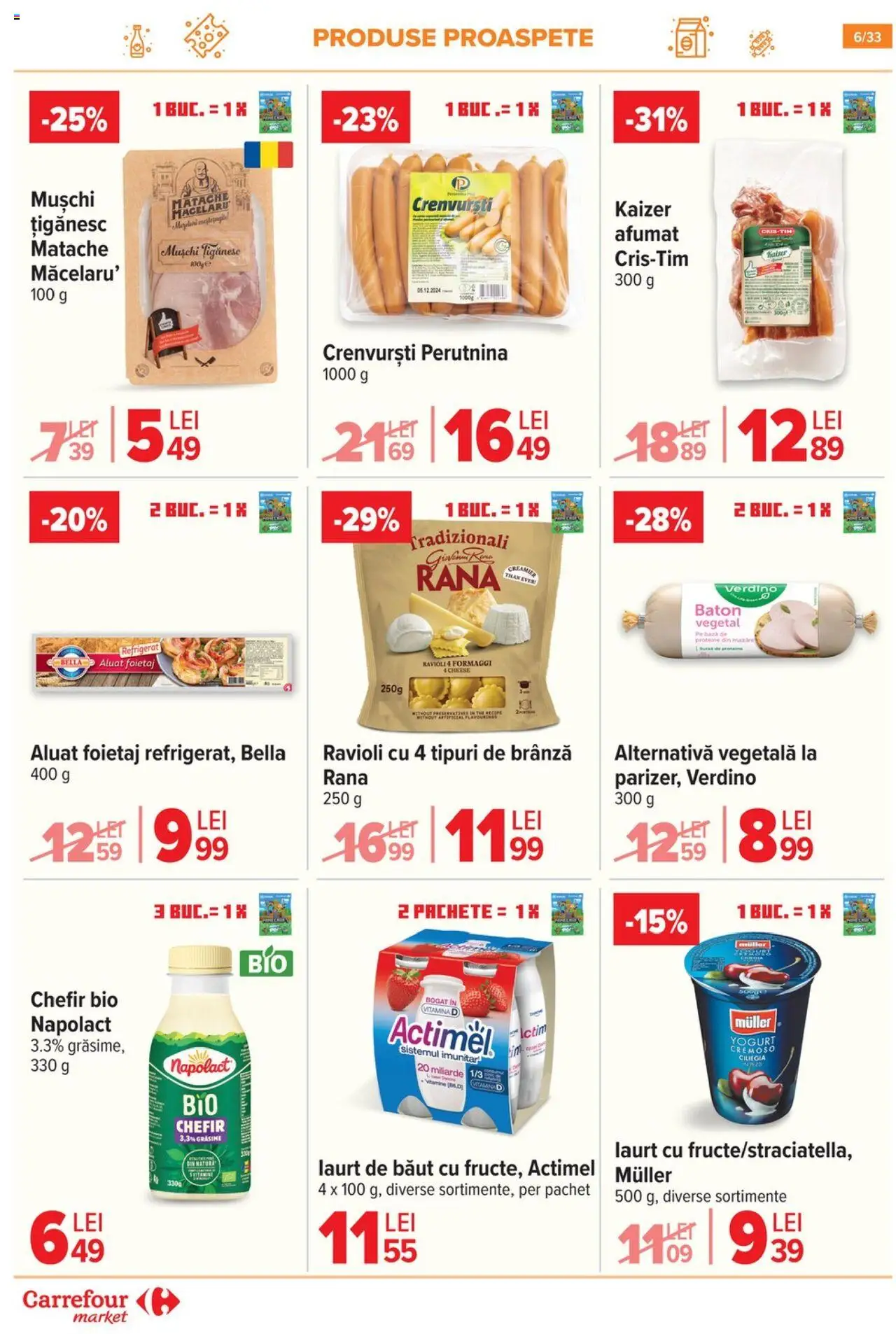 Catalog Carrefour 1 - 13 Octombrie 2025 | Pagina 7 | Produse: Şerit ödül, Foietaj, Crenvurști, Brânză