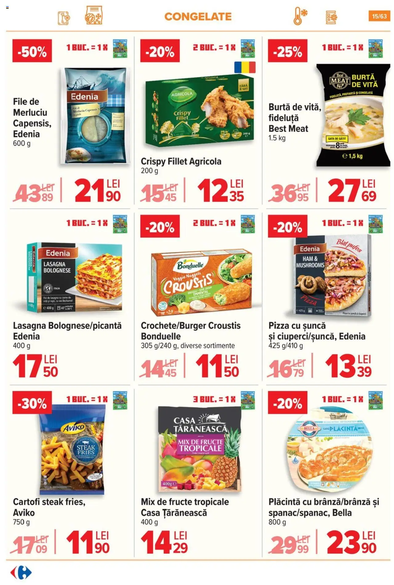 Catalog Carrefour 1 - 13 Octombrie 2025 | Pagina 16 | Produse: Lasagna, Plăcintă, Șuncă, Sos