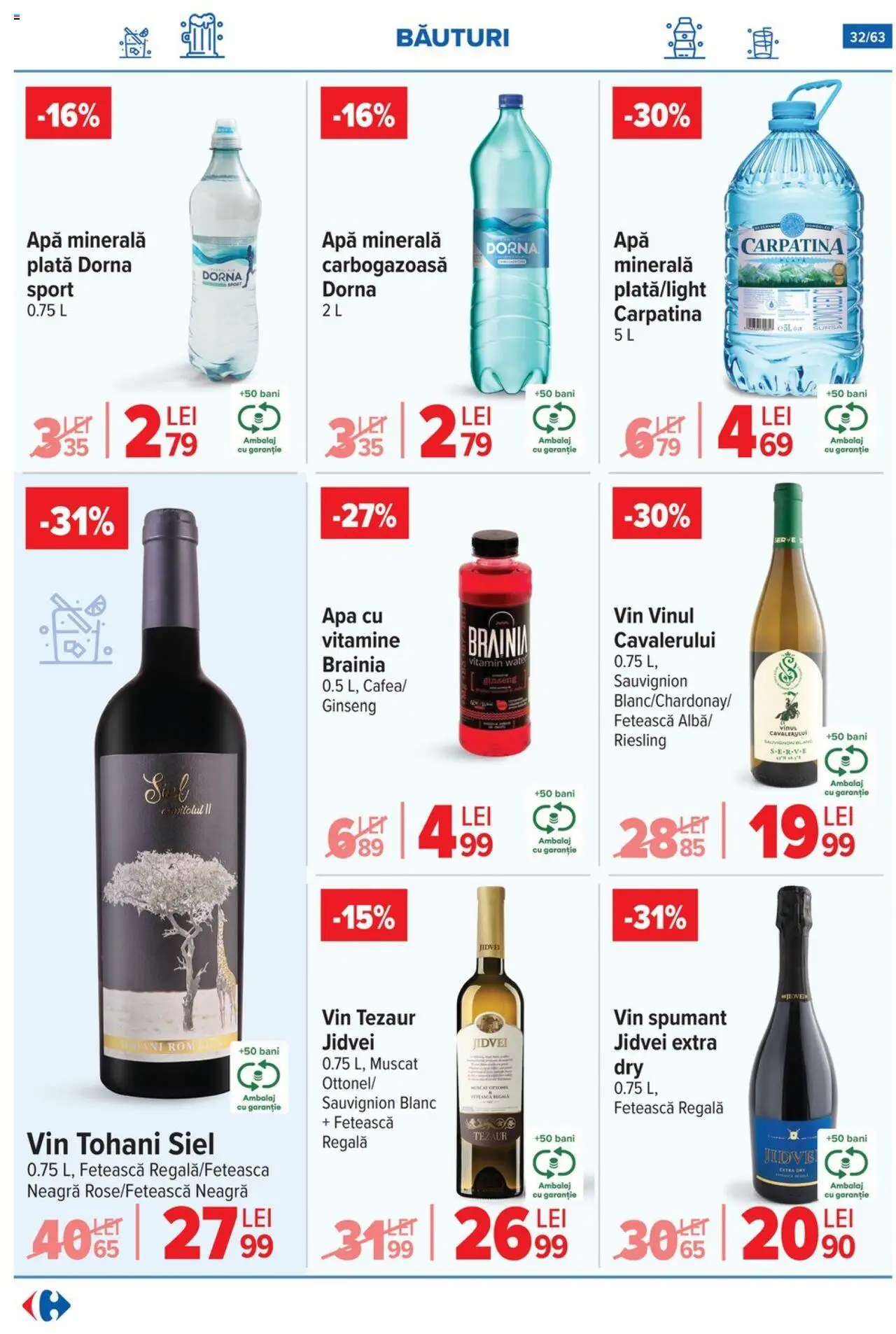 Catalog Carrefour 1 - 13 Octombrie 2025 | Pagina 33 | Produse: Yazı tahtası kalemi, Vin, Apă