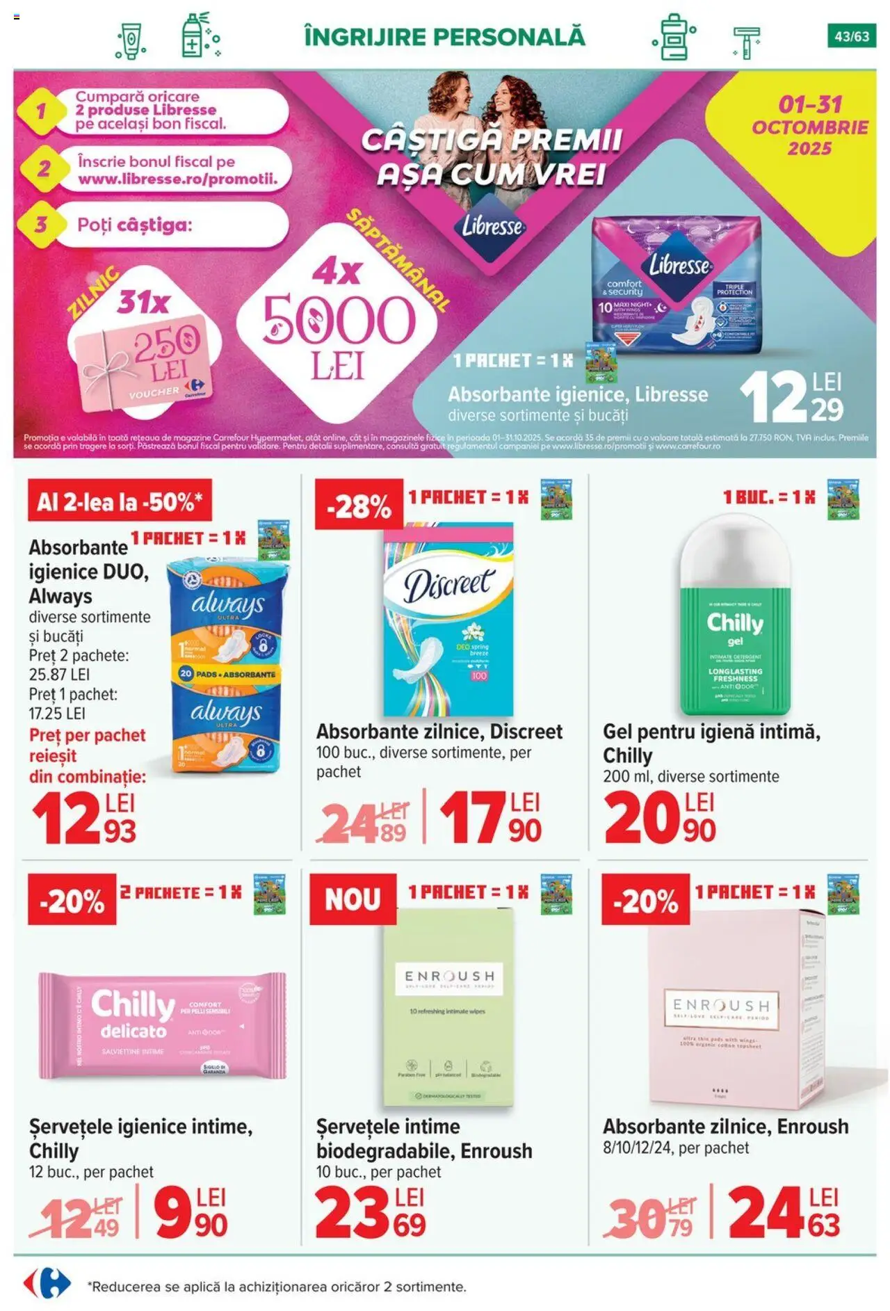 Catalog Carrefour 1 - 13 Octombrie 2025 | Pagina 44 | Produse: Absorbante