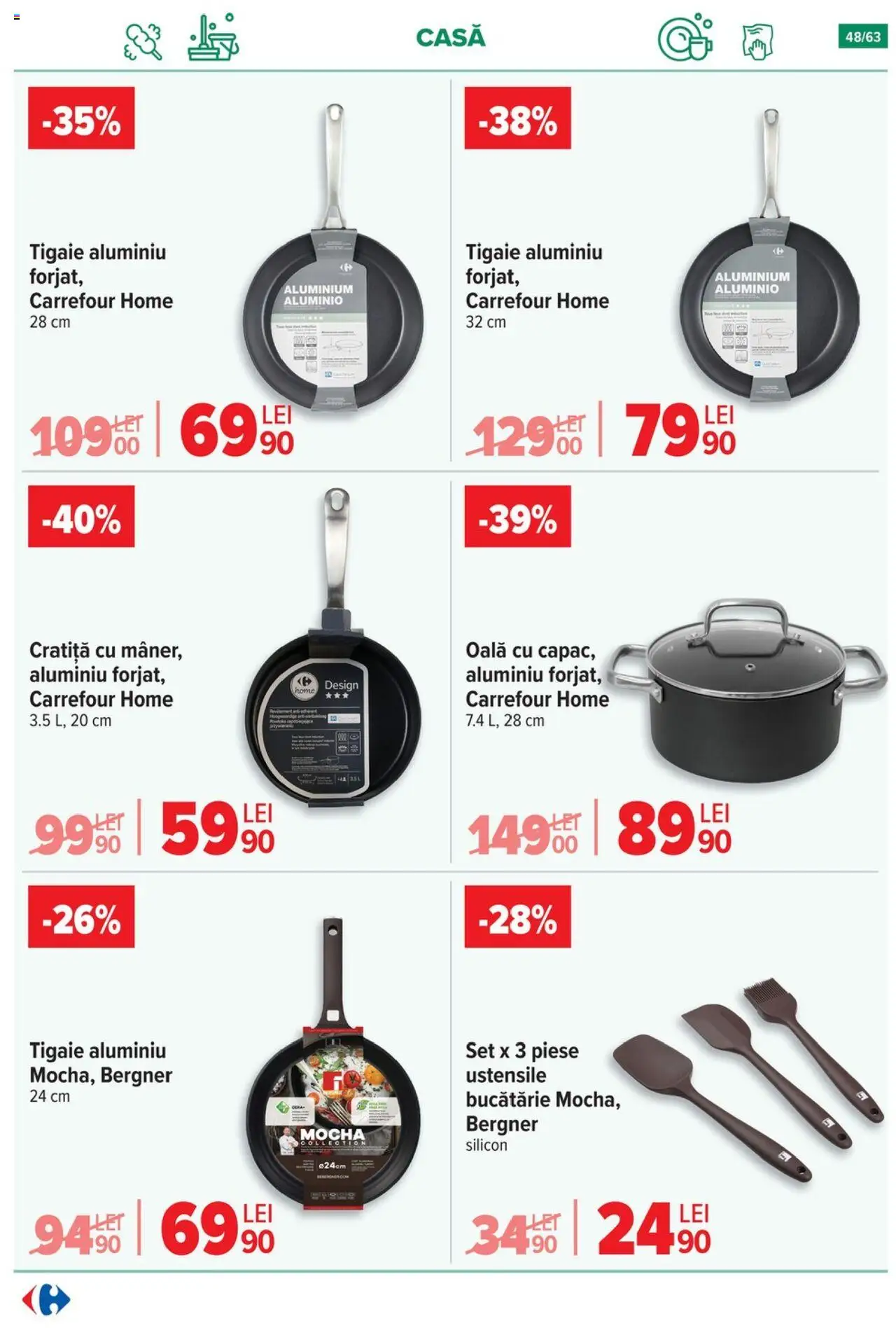 Catalog Carrefour 1 - 13 Octombrie 2025 | Pagina 49 | Produse: Tigaie, Cratiță, Oală, Bucătărie