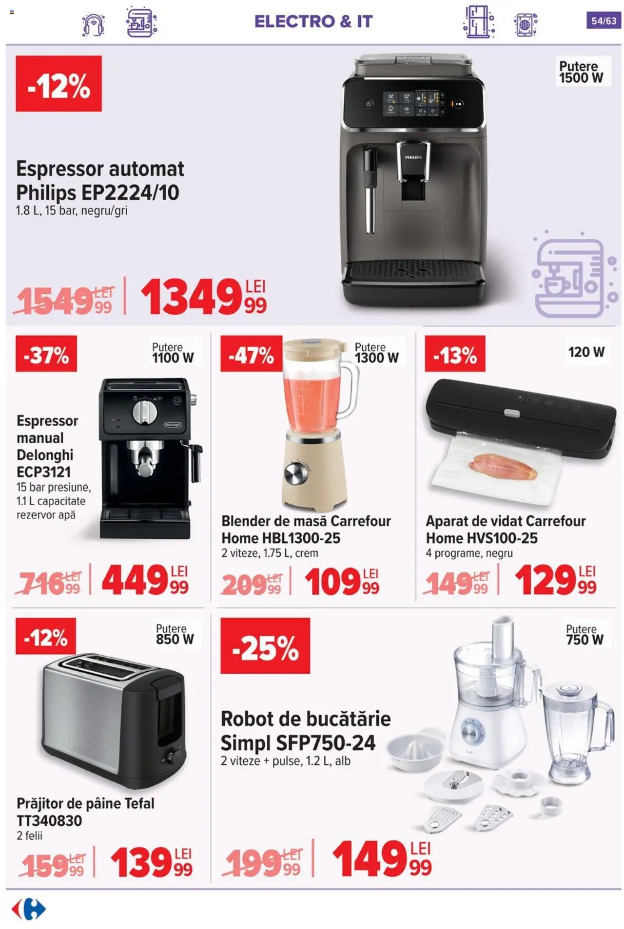 Catalog Carrefour 1 - 13 Octombrie 2025 | Pagina 55 | Produse: Robot de bucătarie, Enginar, Blender, Pâine