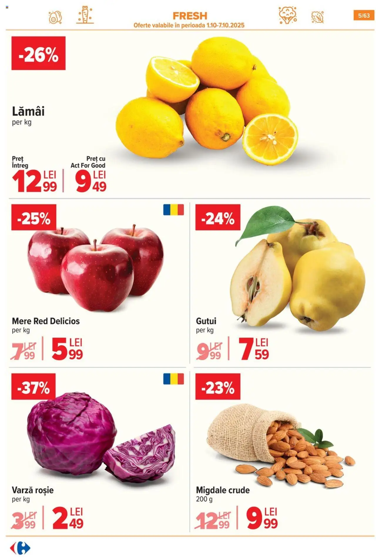 Catalog Carrefour 1 - 13 Octombrie 2025 | Pagina 6 | Produse: Varză, Migdale, Mere