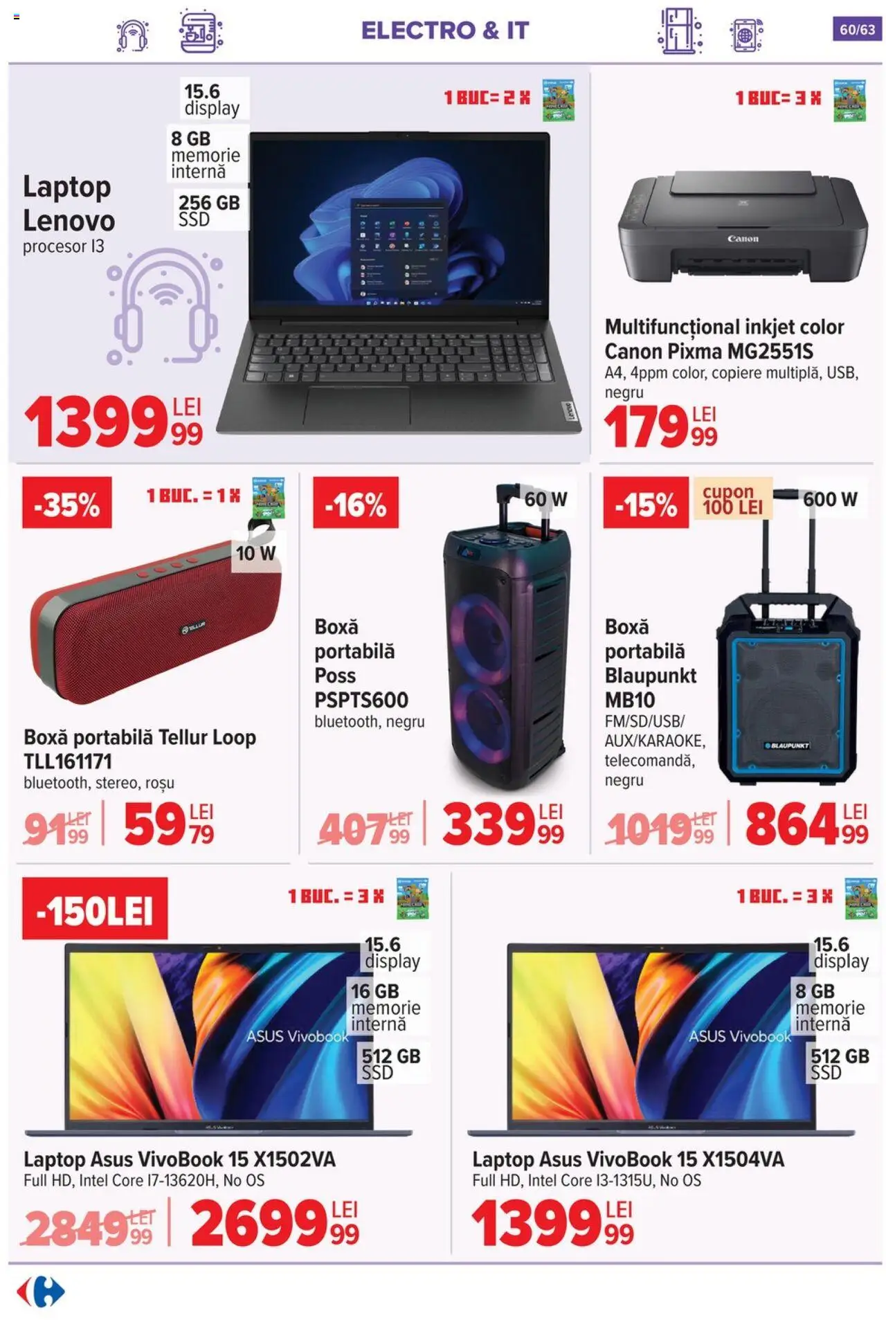 Catalog Carrefour 1 - 13 Octombrie 2025 | Pagina 61 | Produse: Laptop, Memorie, Boxă portabilă