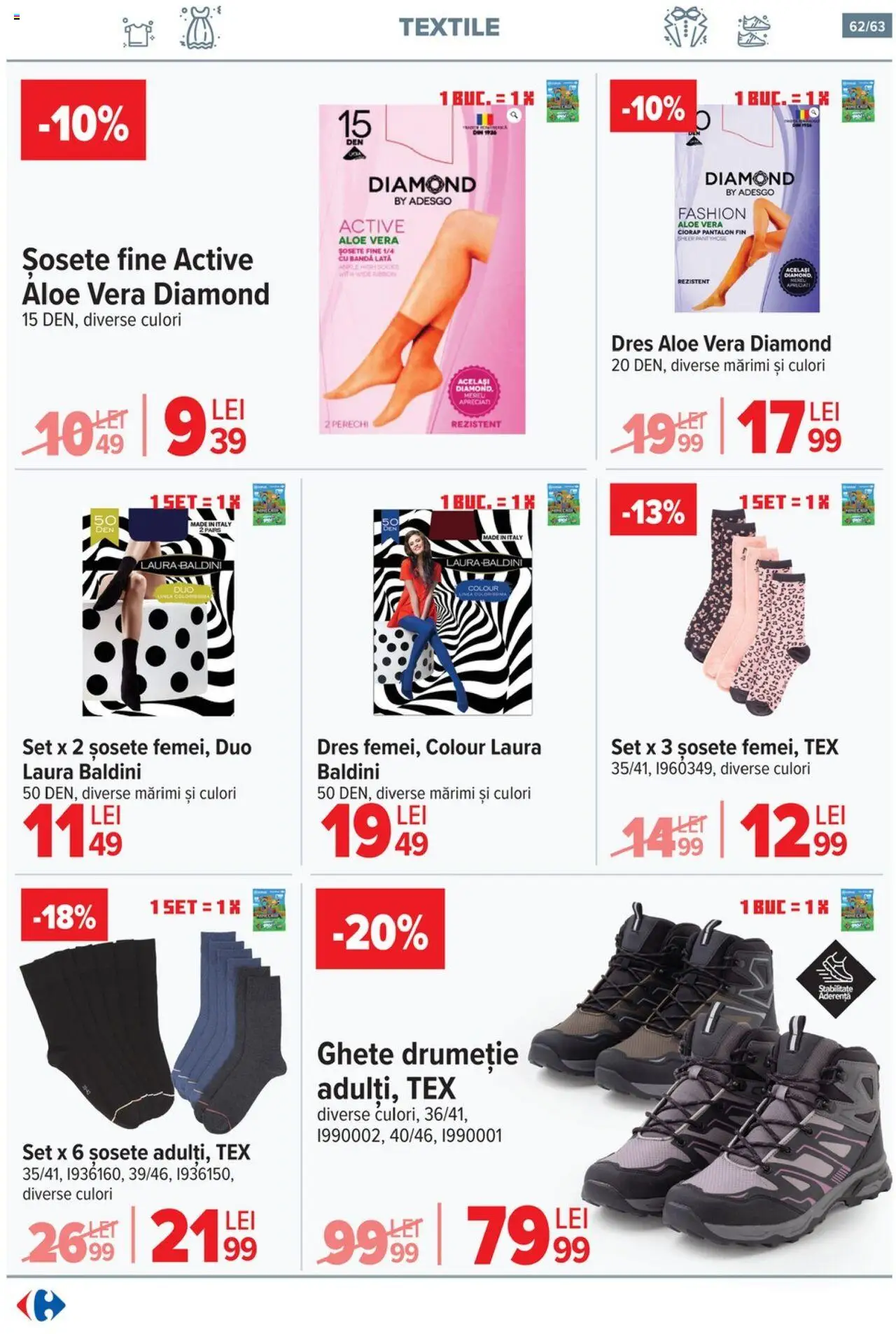 Catalog Carrefour 1 - 13 Octombrie 2025 | Pagina 63 | Produse: Aloe vera, Șosete, Ghete