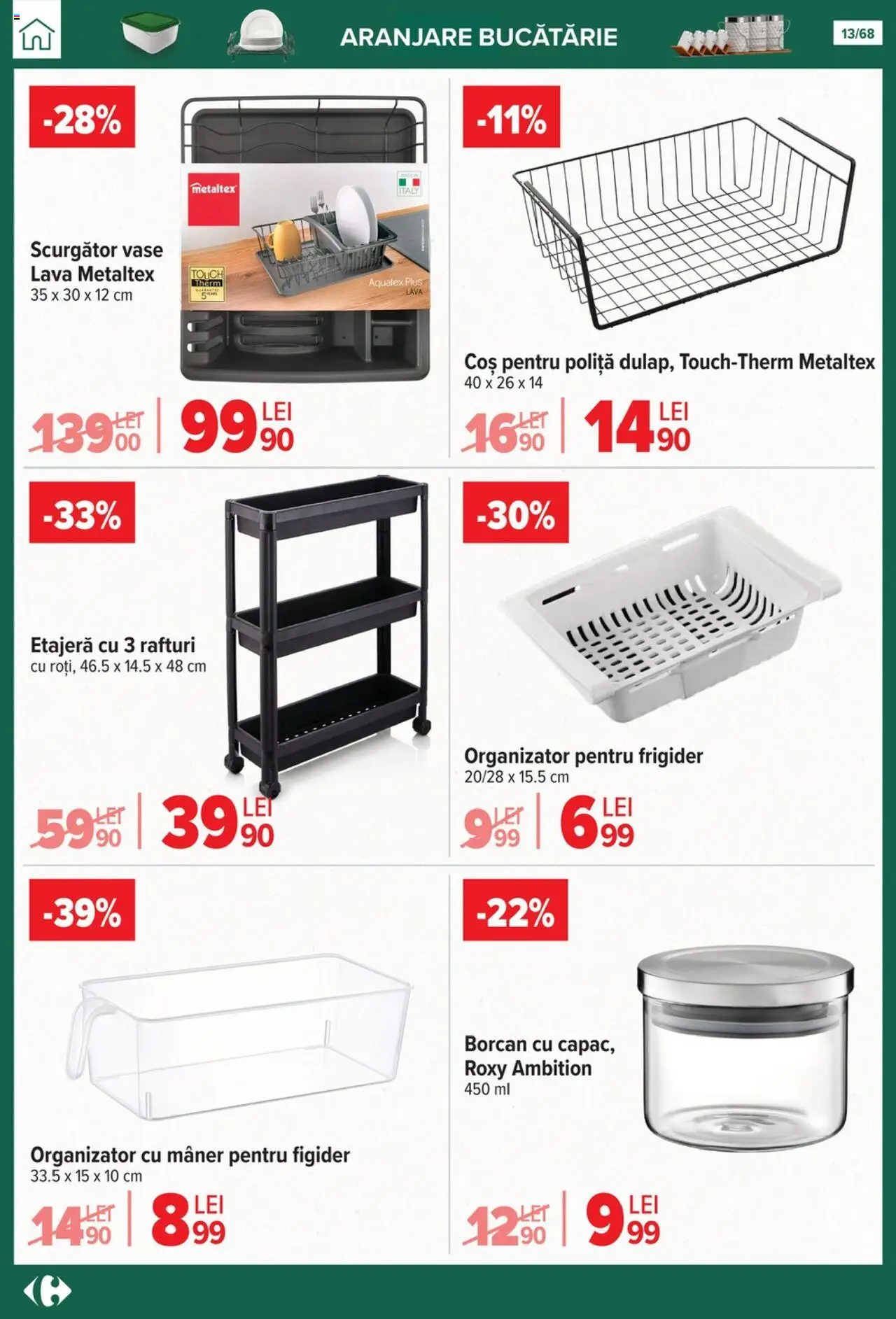Catalog Carrefour 24 Septembrie - 27 Octombrie 2025 | Pagina 13 | Produse: Coș, Mâner, Etajeră, Borcan