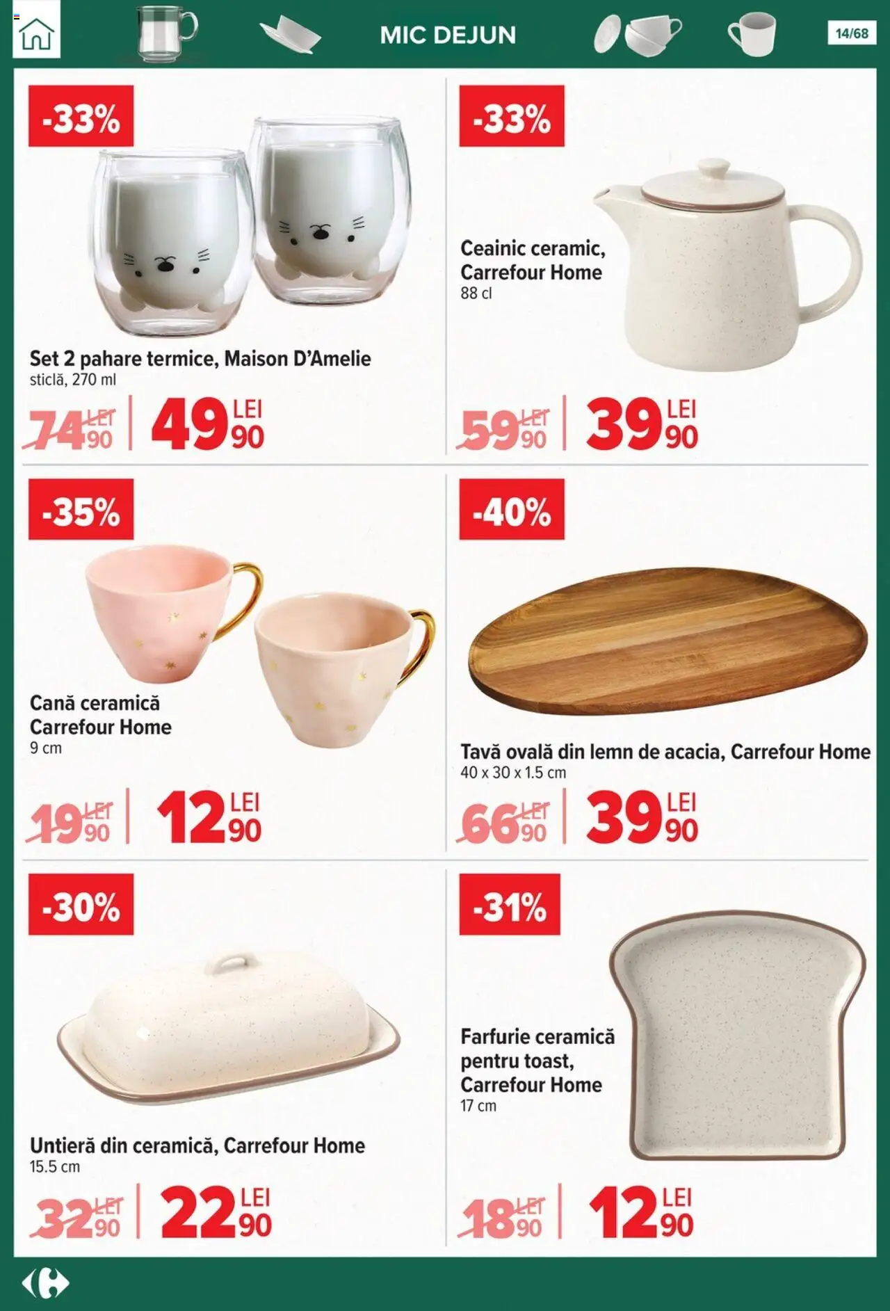 Catalog Carrefour 24 Septembrie - 27 Octombrie 2025 | Pagina 14 | Produse: Pahare, Ceainic, Farfurie
