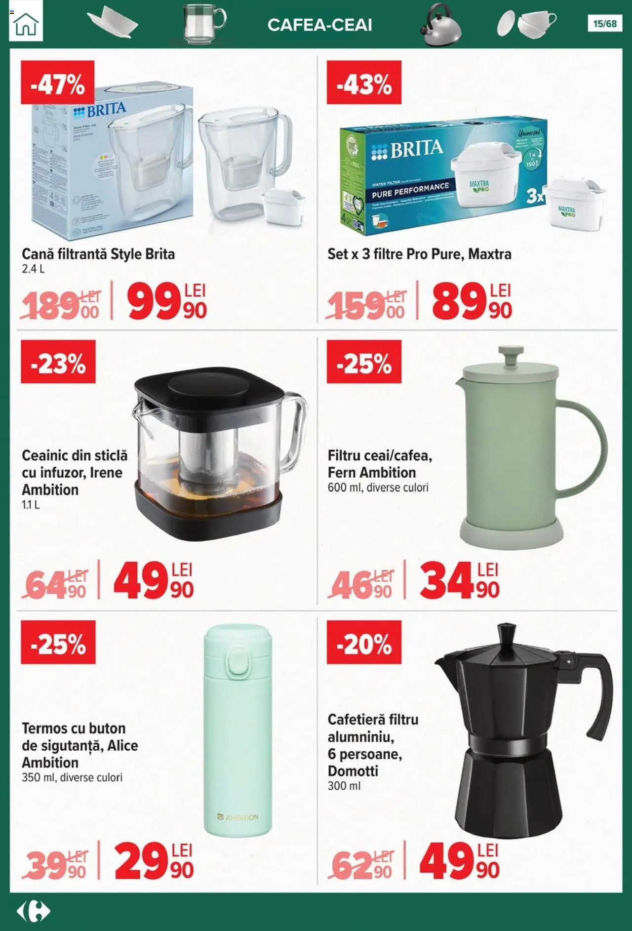 Catalog Carrefour 24 Septembrie - 27 Octombrie 2025 | Pagina 15 | Produse: Delgeç, Cafetieră, Ceainic, Termos