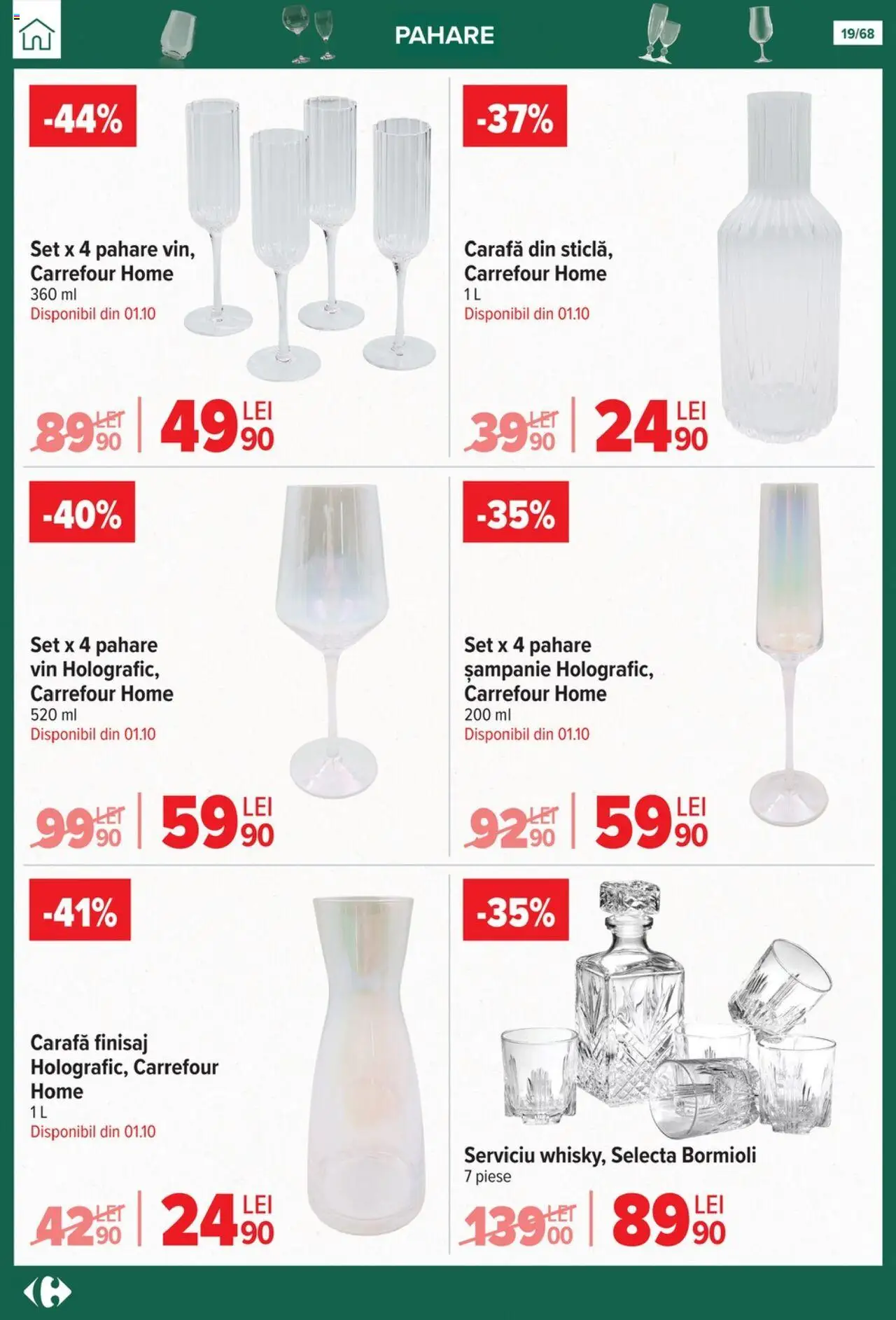 Catalog Carrefour 24 Septembrie - 27 Octombrie 2025 | Pagina 19 | Produse: Pahare, Carafă, Vin