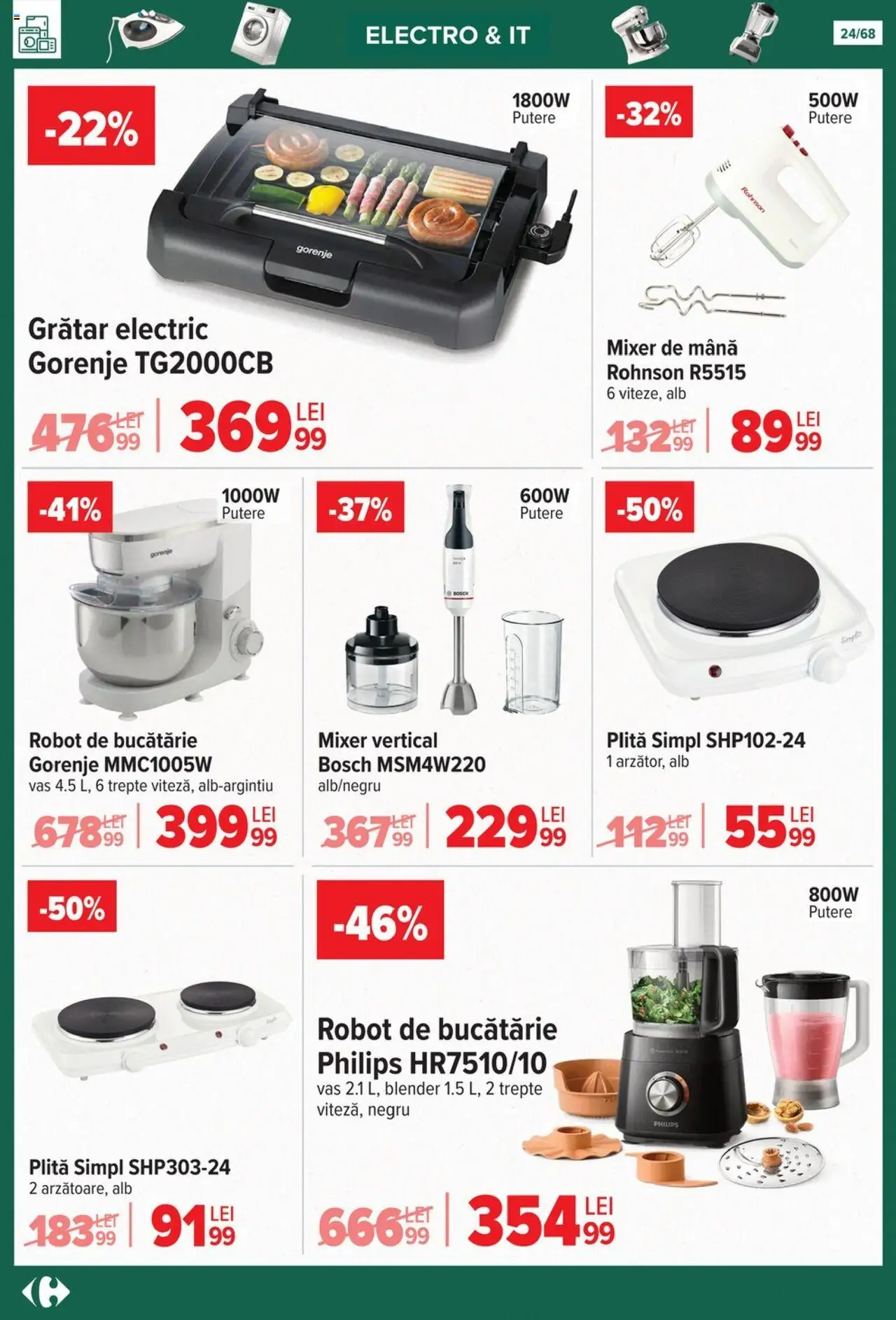 Catalog Carrefour 24 Septembrie - 27 Octombrie 2025 | Pagina 24 | Produse: Blender, Mixer, Grătar, Bucătărie