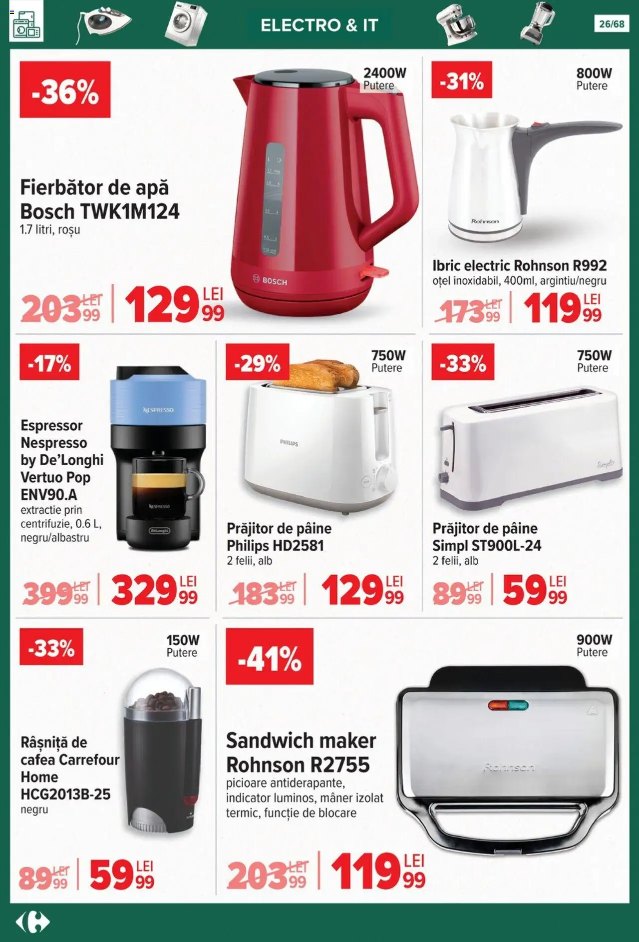 Catalog Carrefour 24 Septembrie - 27 Octombrie 2025 | Pagina 26 | Produse: Espressor, Enginar, Mâner, Pâine