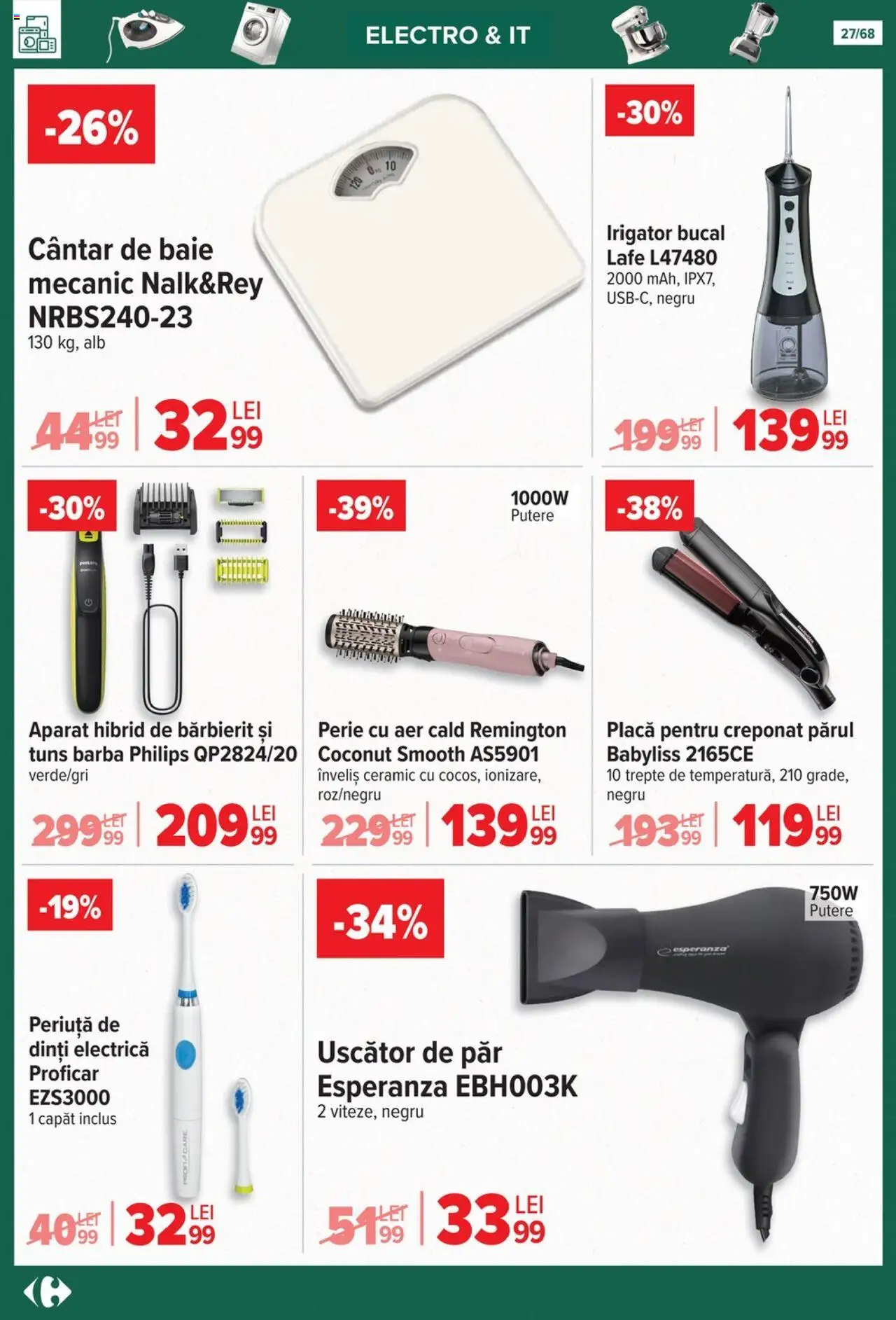 Catalog Carrefour 24 Septembrie - 27 Octombrie 2025 | Pagina 27 | Produse: Uscător, Uscător De Păr, Cântar, Periuță de dinți