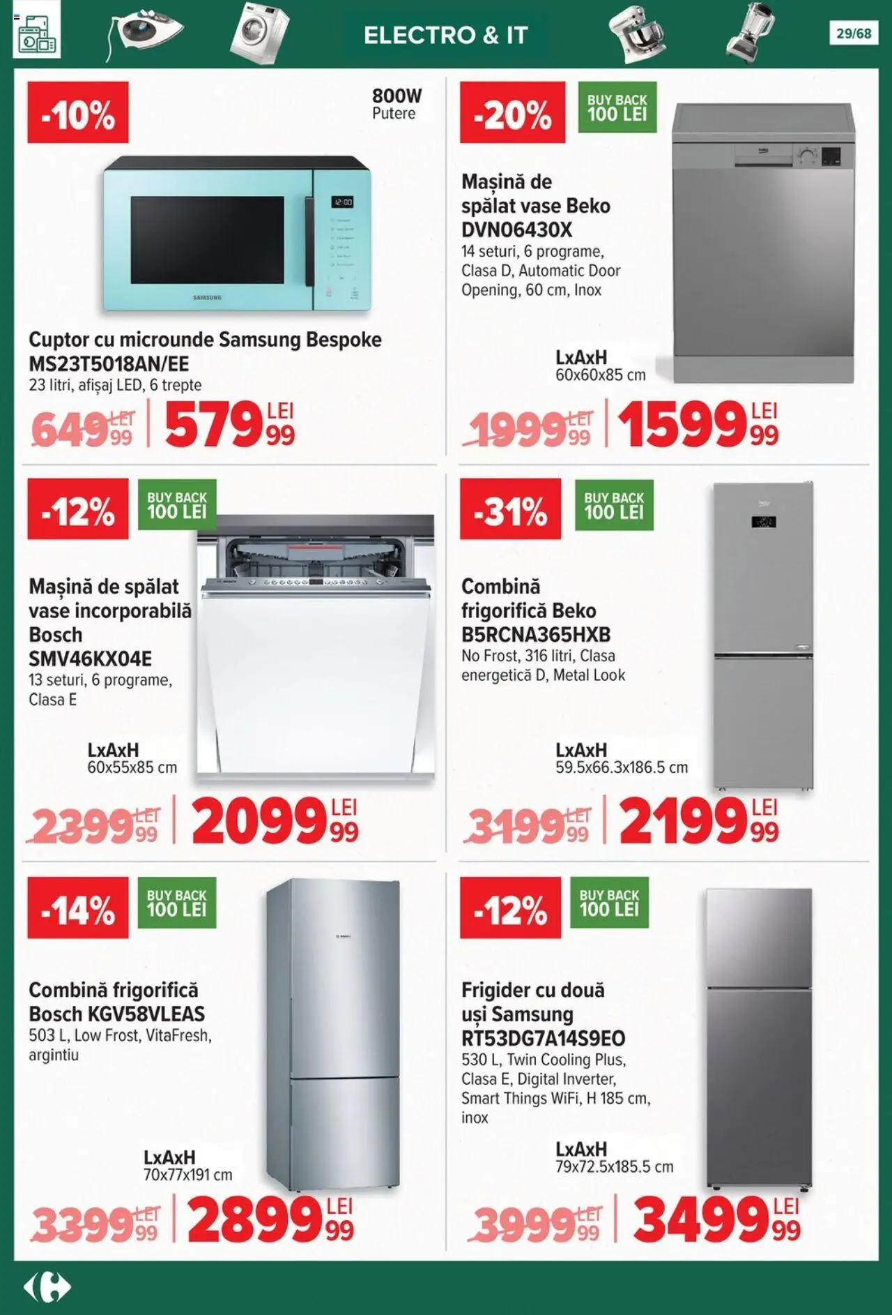 Catalog Carrefour 24 Septembrie - 27 Octombrie 2025 | Pagina 29 | Produse: Frigider, Cuptor, Cuptor Cu Microunde, Combină frigorifică
