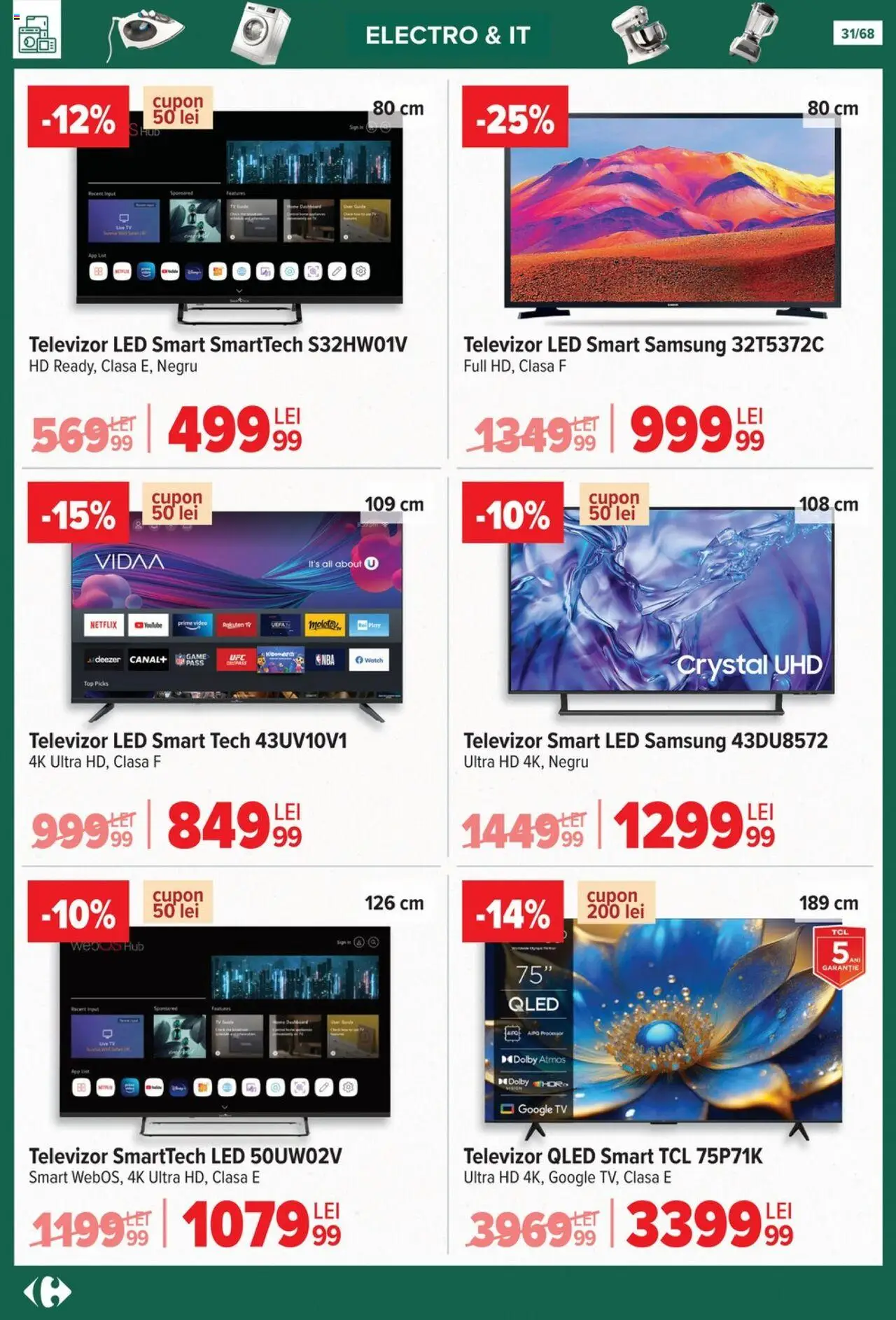 Catalog Carrefour 24 Septembrie - 27 Octombrie 2025 | Pagina 31 | Produse: Vestiyer, Televizor, Top, Babak