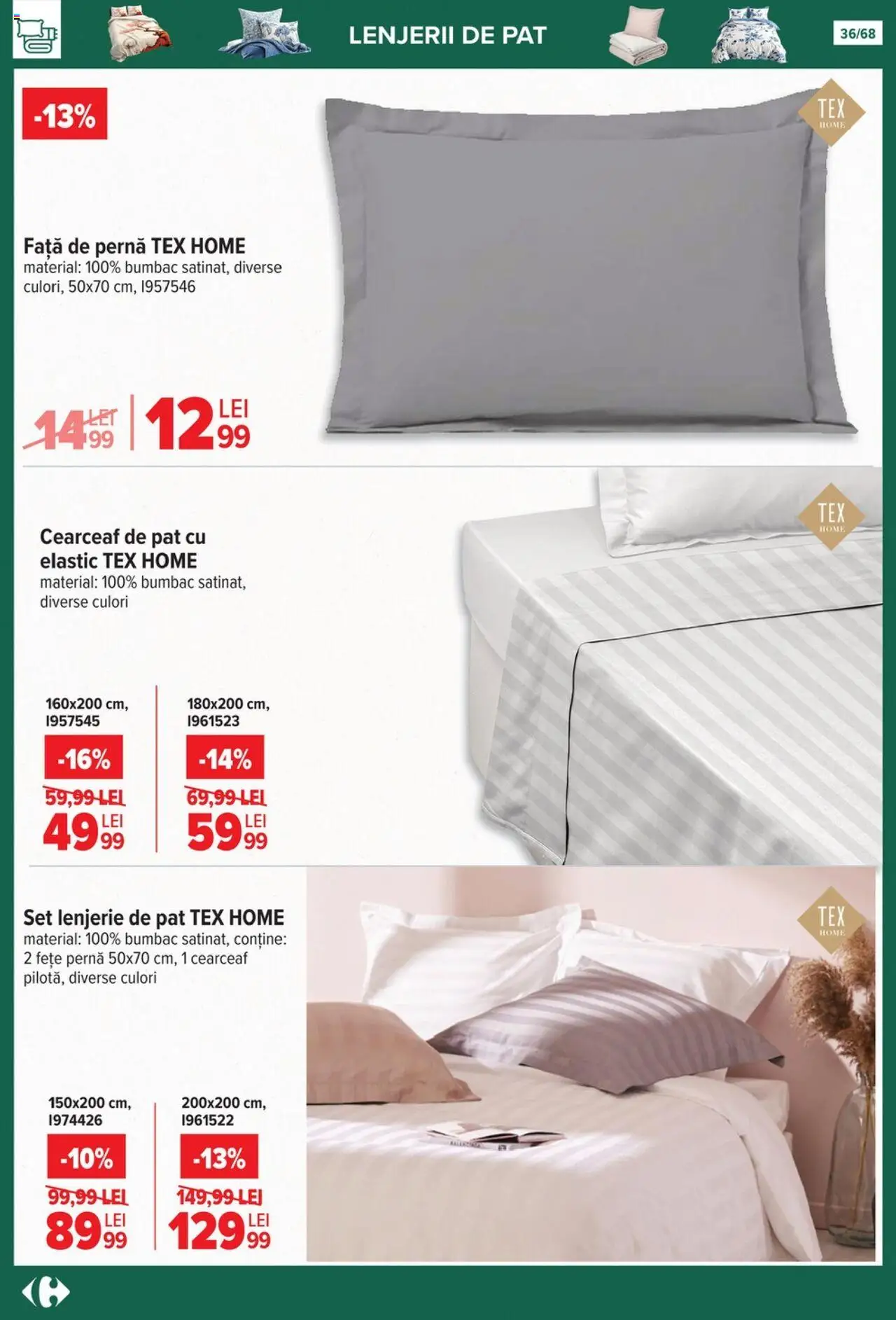 Catalog Carrefour 24 Septembrie - 27 Octombrie 2025 | Pagina 36 | Produse: Pat, Lenjerie de pat, Pernă, Față de pernă