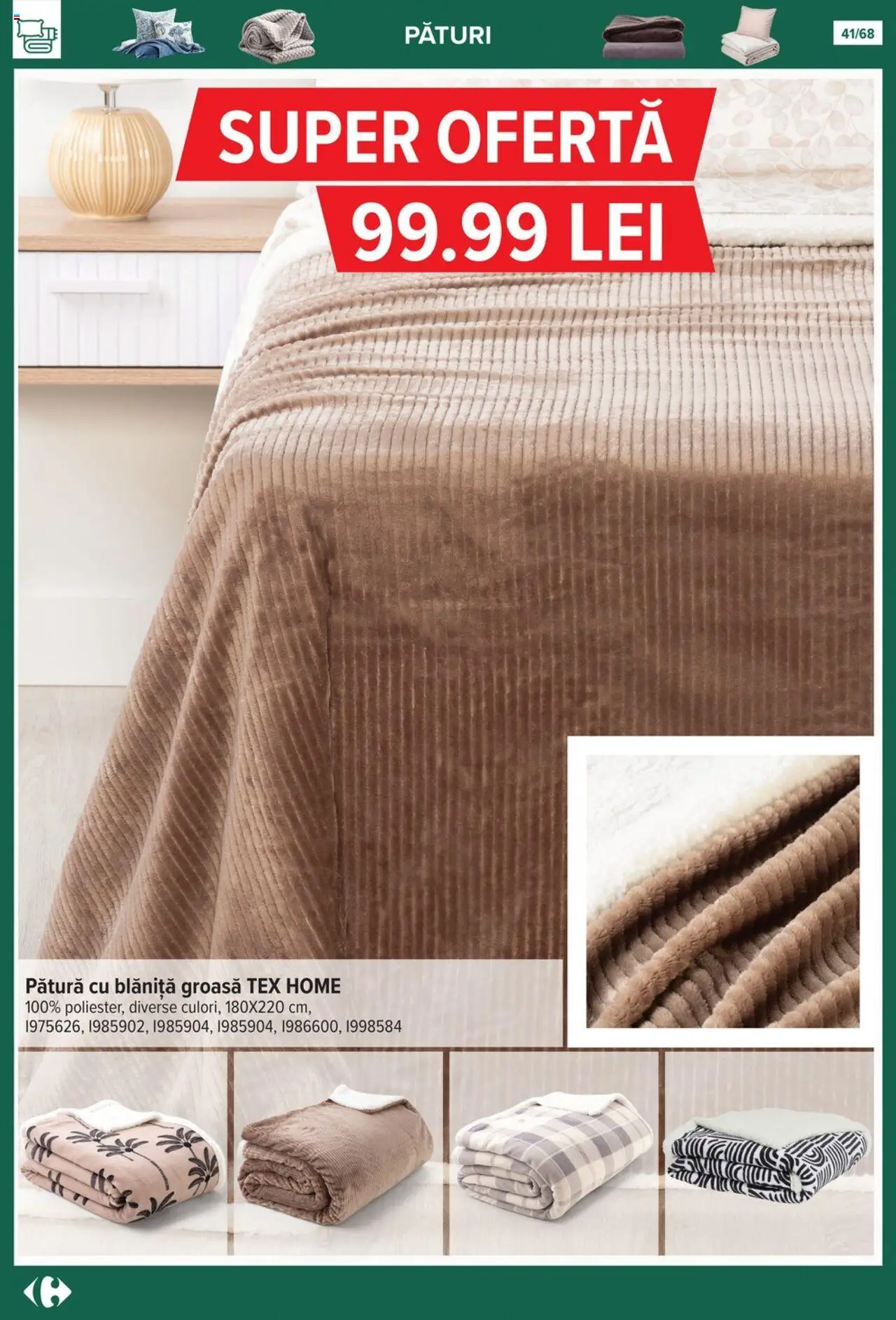 Catalog Carrefour 24 Septembrie - 27 Octombrie 2025 | Pagina 41 | Produse: Pătură