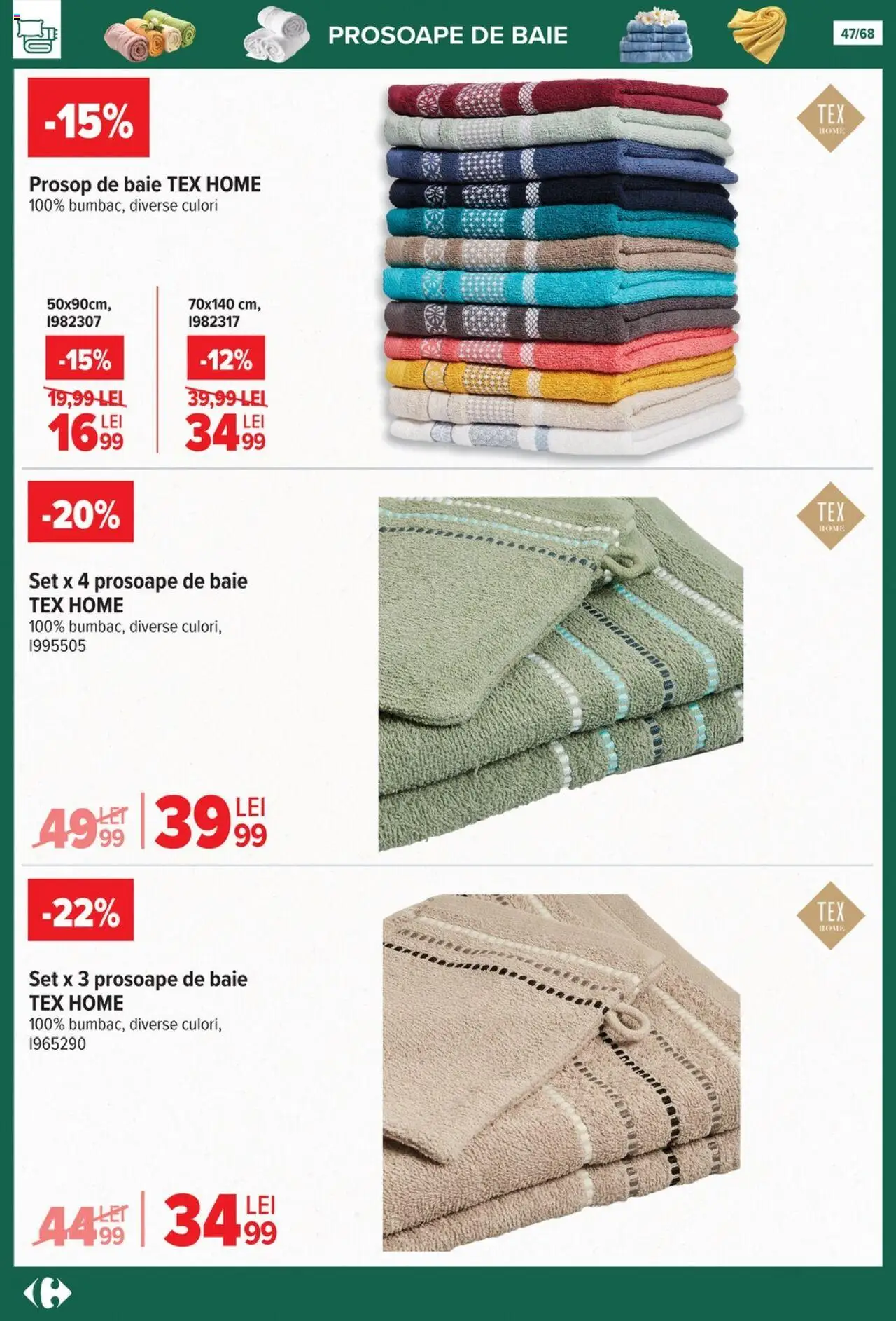 Catalog Carrefour 24 Septembrie - 27 Octombrie 2025 | Pagina 47 | Produse: Prosop de baie