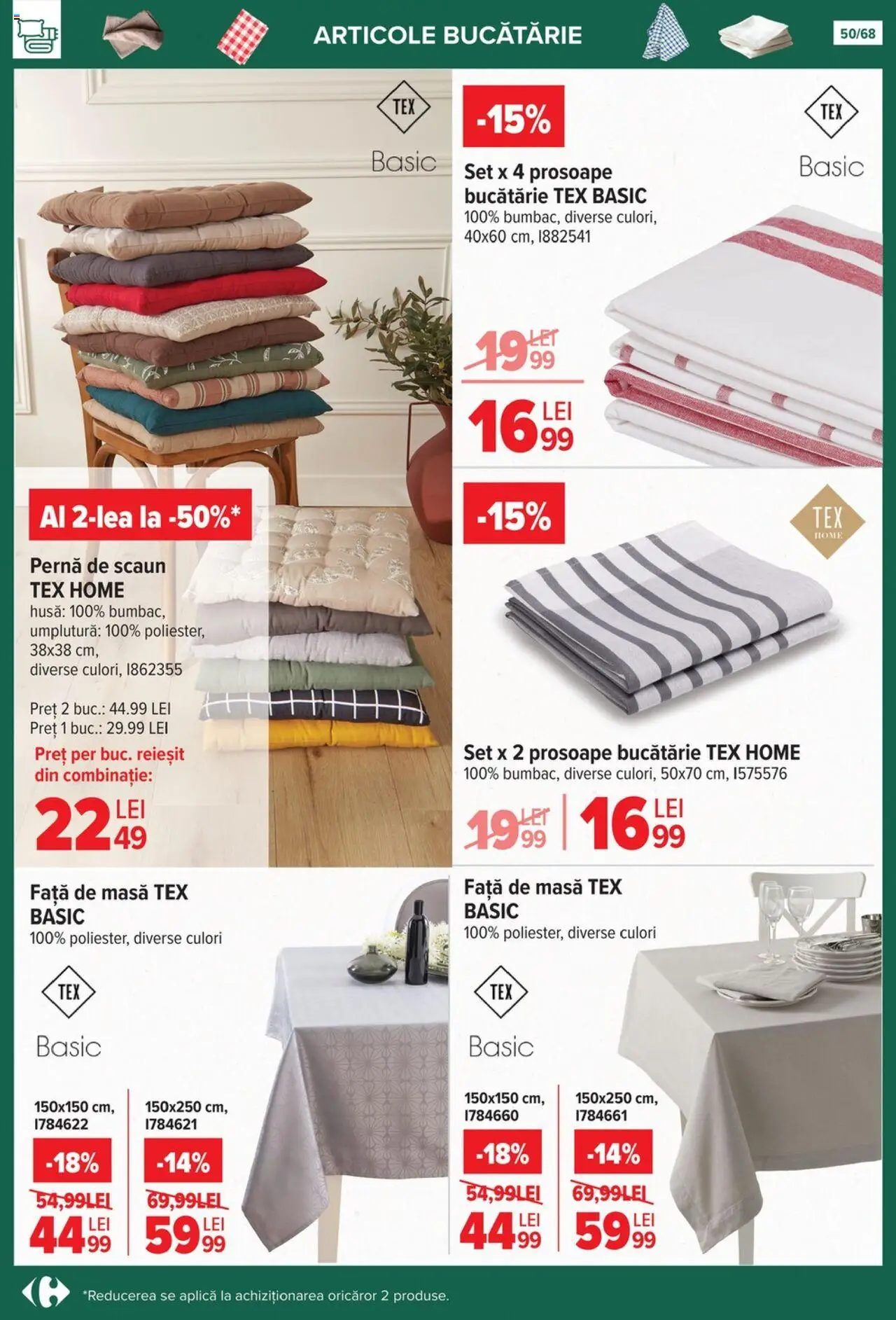 Catalog Carrefour 24 Septembrie - 27 Octombrie 2025 | Pagina 50 | Produse: Pernă, Masă, Scaun, Bucătărie