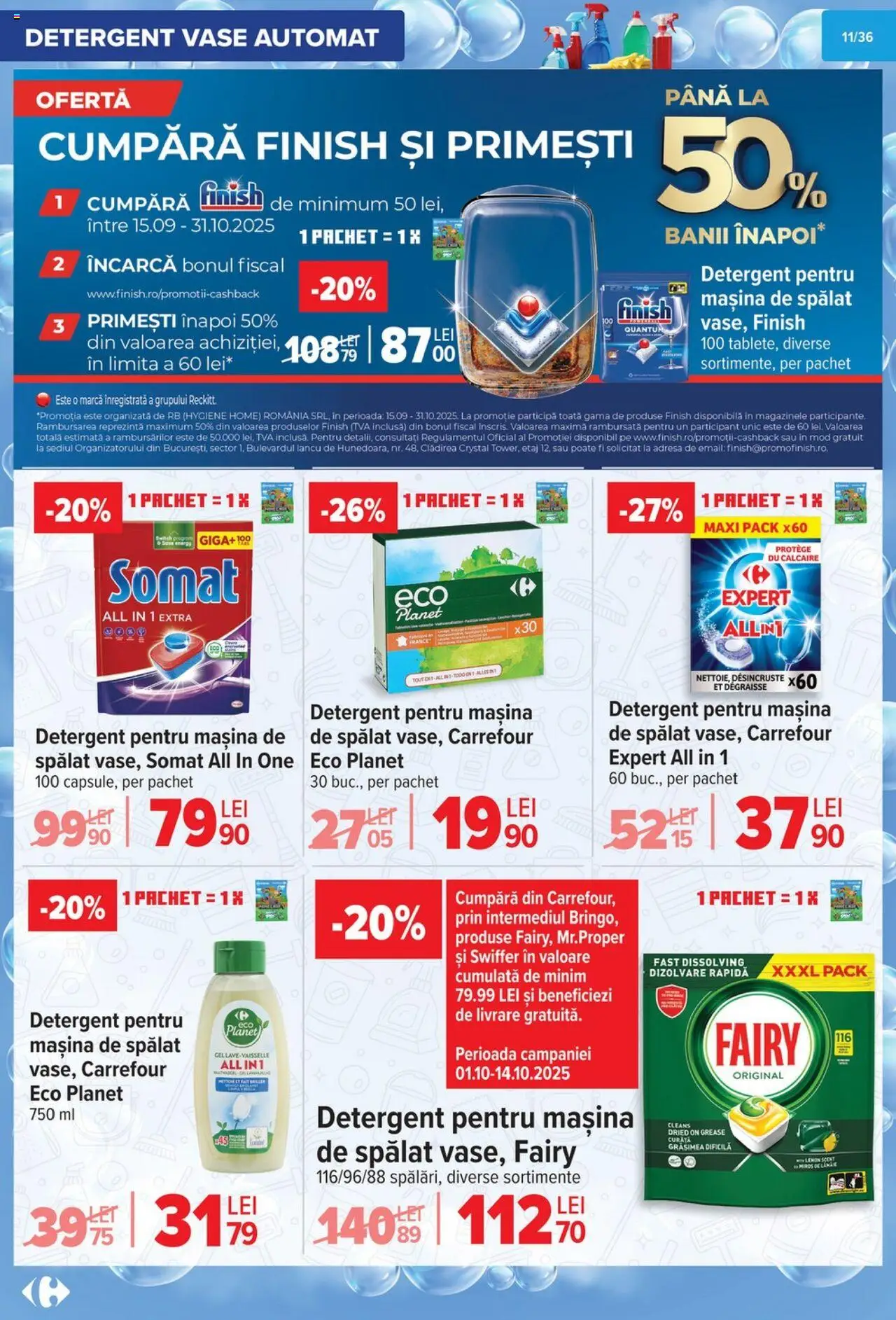 Catalog Carrefour 1 - 13 Octombrie 2025 | Pagina 12 | Produse: Mașină De Spălat, Detergent, Detergent pentru mașina de spălat