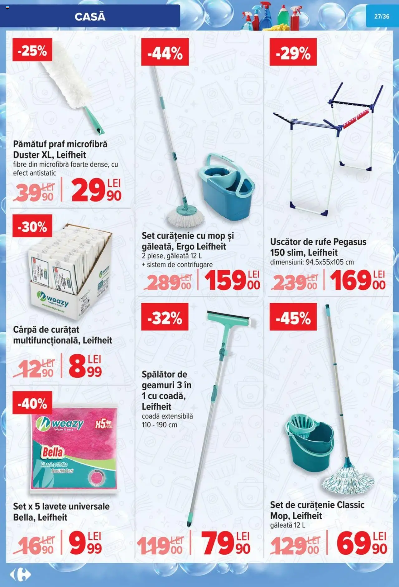 Catalog Carrefour 1 - 13 Octombrie 2025 | Pagina 28 | Produse: Uscător, Mop, Lavete