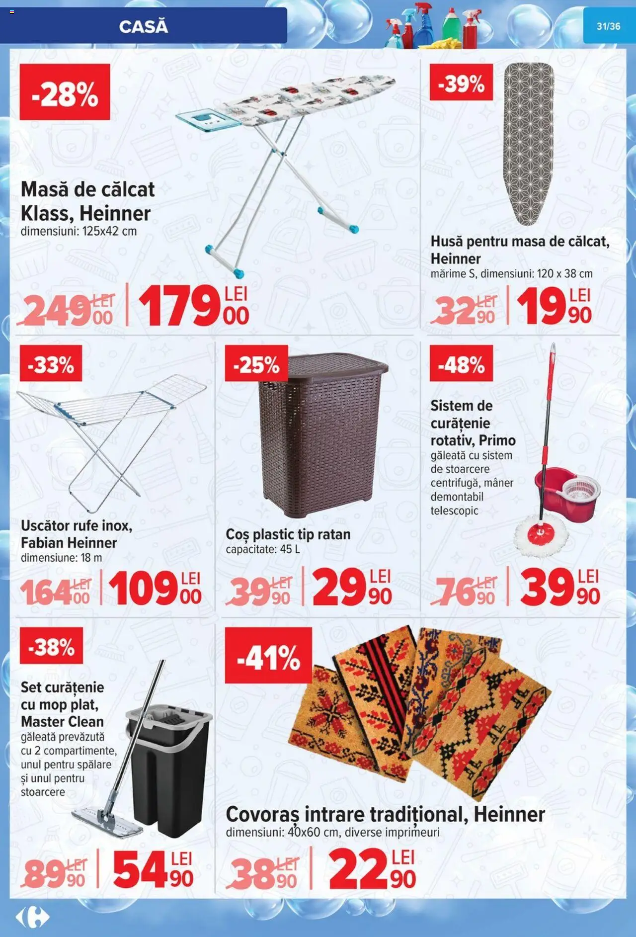 Catalog Carrefour 1 - 13 Octombrie 2025 | Pagina 32 | Produse: Mop, Coș, Uscător rufe, Mâner