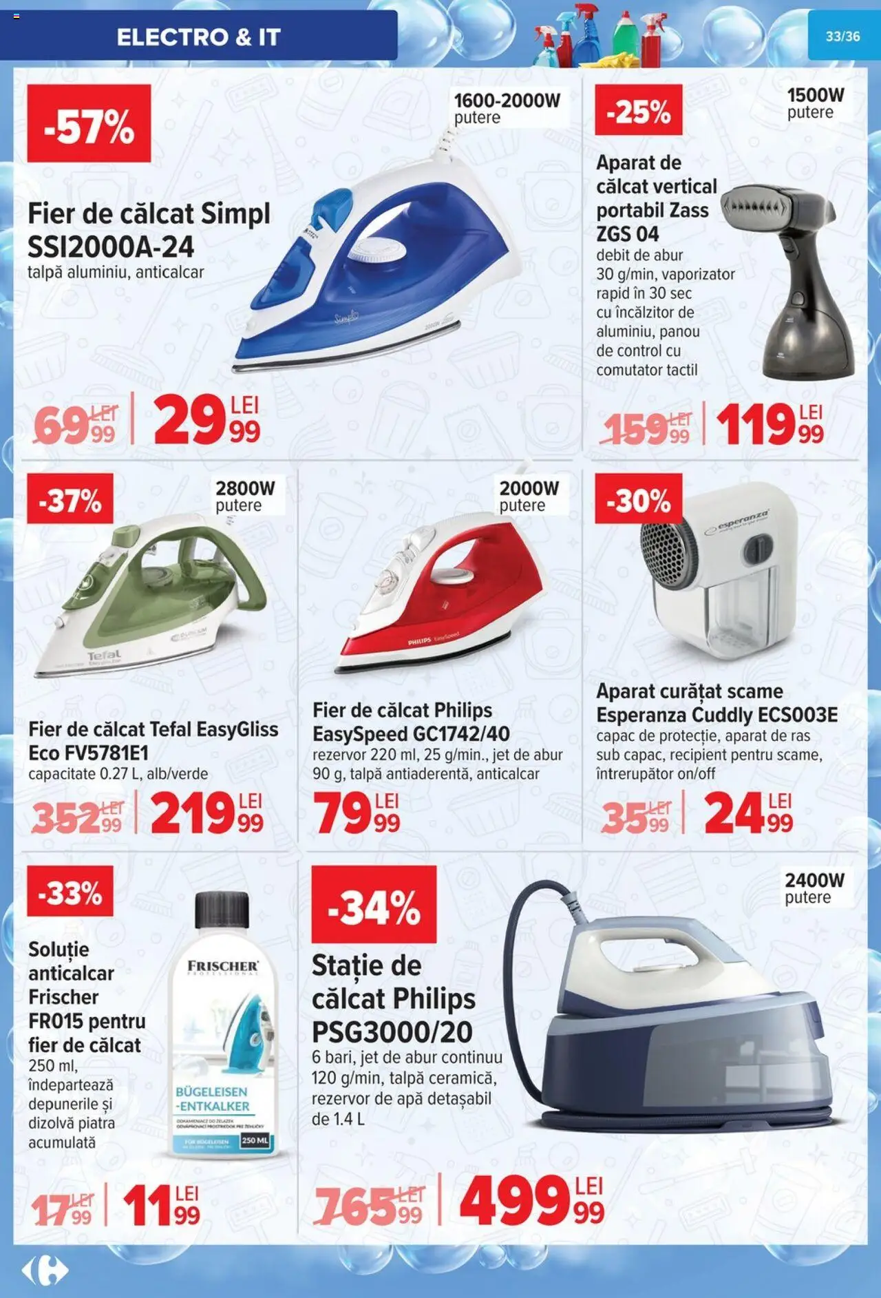 Catalog Carrefour 1 - 13 Octombrie 2025 | Pagina 34 | Produse: Enginar, Aparat de călcat, Aparat De Ras, Apă