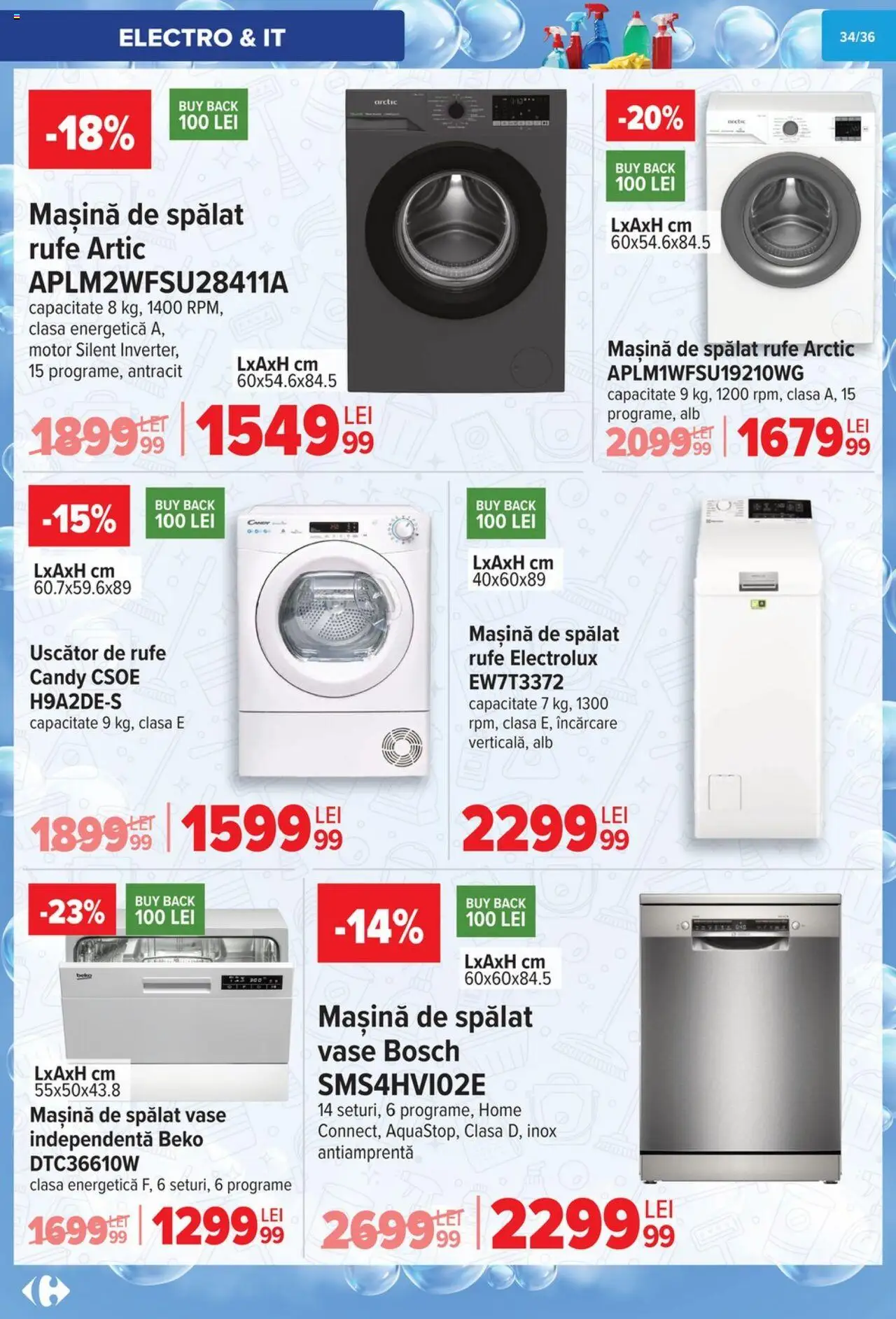 Catalog Carrefour 1 - 13 Octombrie 2025 | Pagina 35 | Produse: Mașină De Spălat, Uscător, Mașină De Spălat Vase