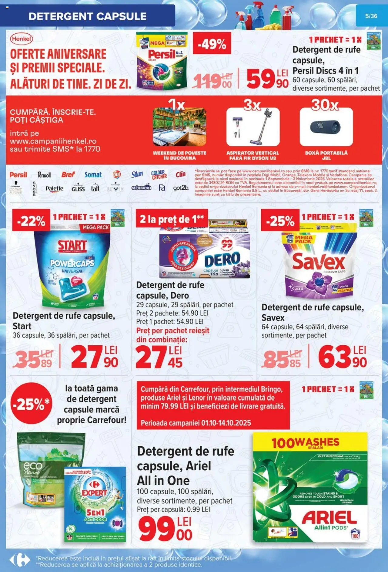Catalog Carrefour 1 - 13 Octombrie 2025 | Pagina 6 | Produse: Aspirator, Raft, Detergent, Boxă portabilă