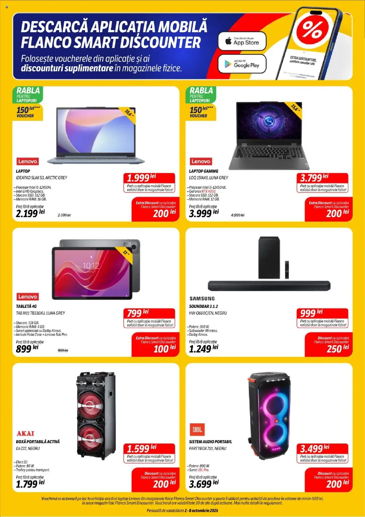 Catalog Flanco 2 - 7 Octombrie 2025 | Pagina 3 | Produse: Laptop, Soundbar, Tabletă, Boxă portabilă