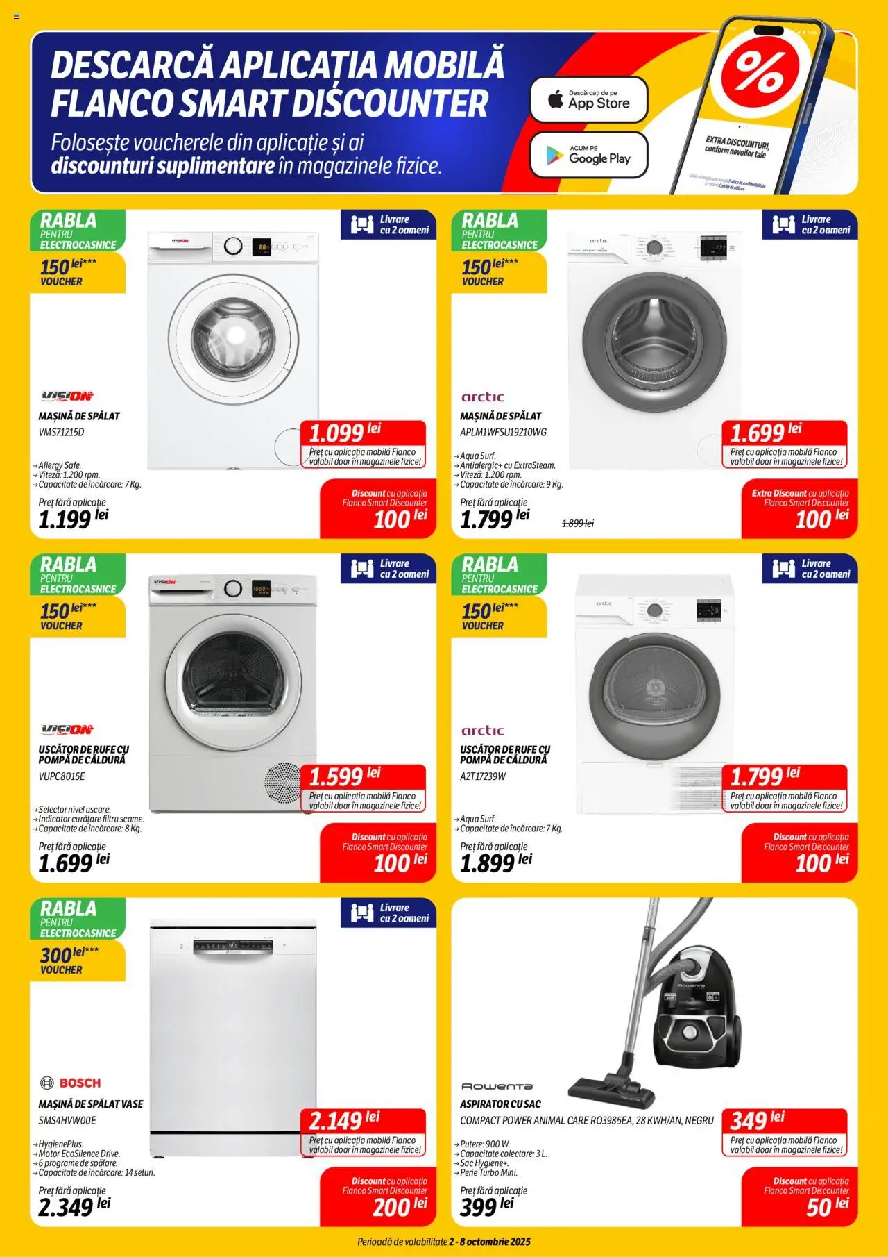 Catalog Flanco 2 - 7 Octombrie 2025 | Pagina 5 | Produse: Mașină De Spălat, Uscător, Aspirator, Perie