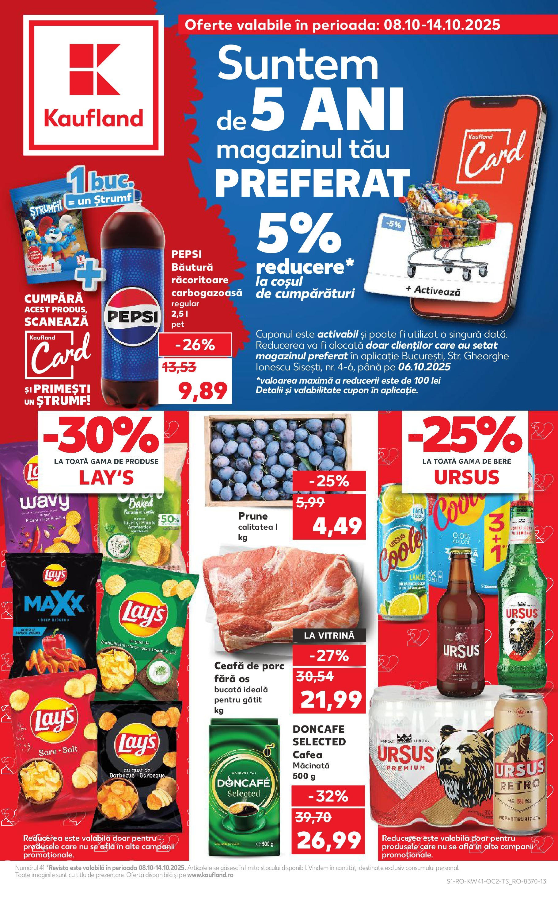 Catalog Kaufland 8 - 13 Octombrie 2025 | Pagina 1 | Produse: Keçeli kalem, Vitrină, Cafea, Prune