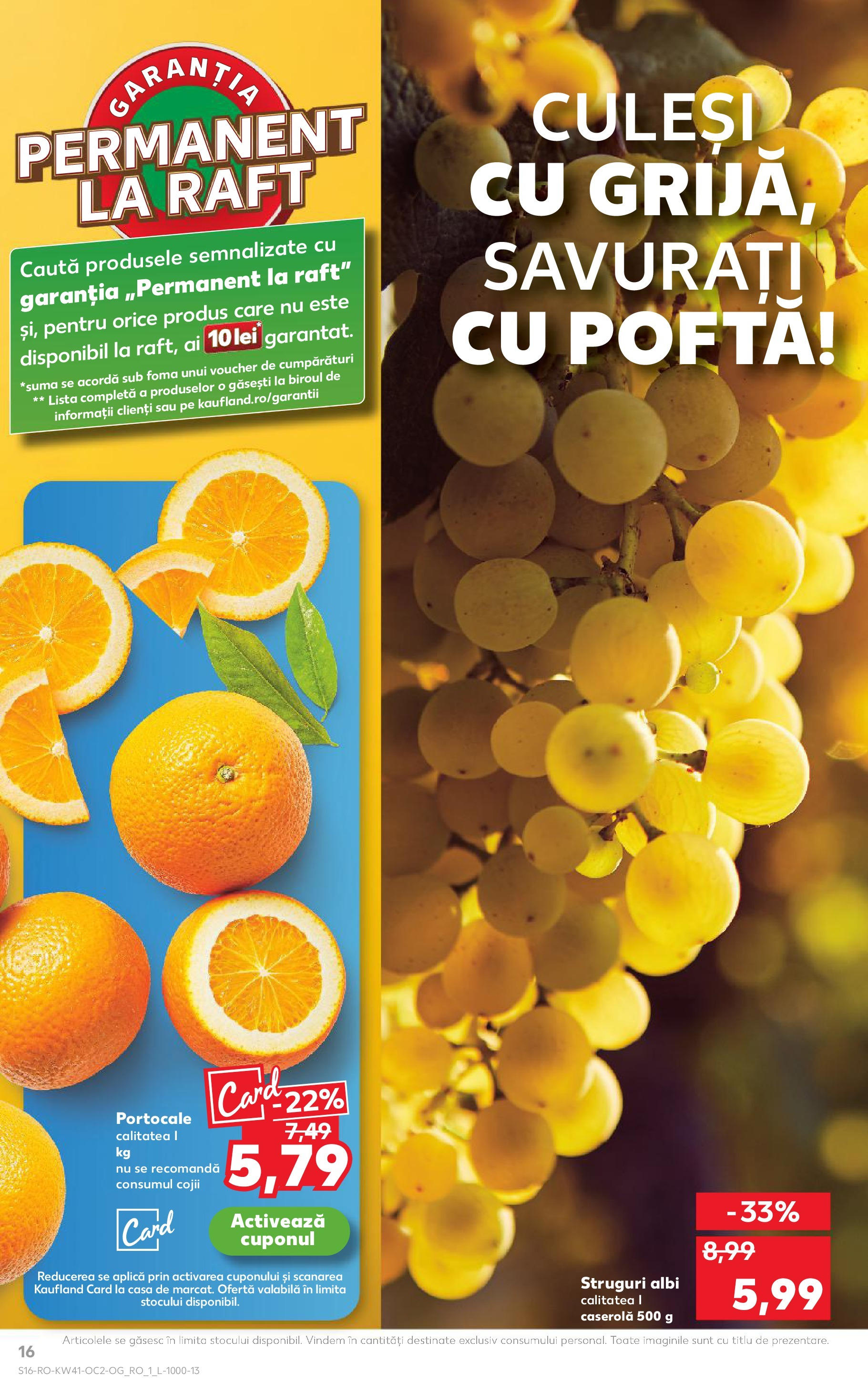 Catalog Kaufland 8 - 13 Octombrie 2025 | Pagina 16 | Produse: Struguri, Raft, Portocale