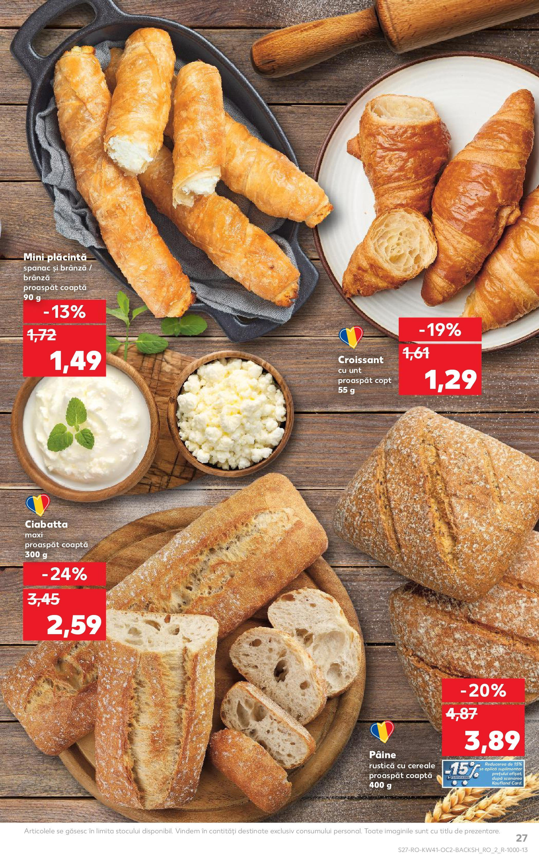 Catalog Kaufland 8 - 13 Octombrie 2025 | Pagina 27 | Produse: Plăcintă, Unt, Pâine, Cereale
