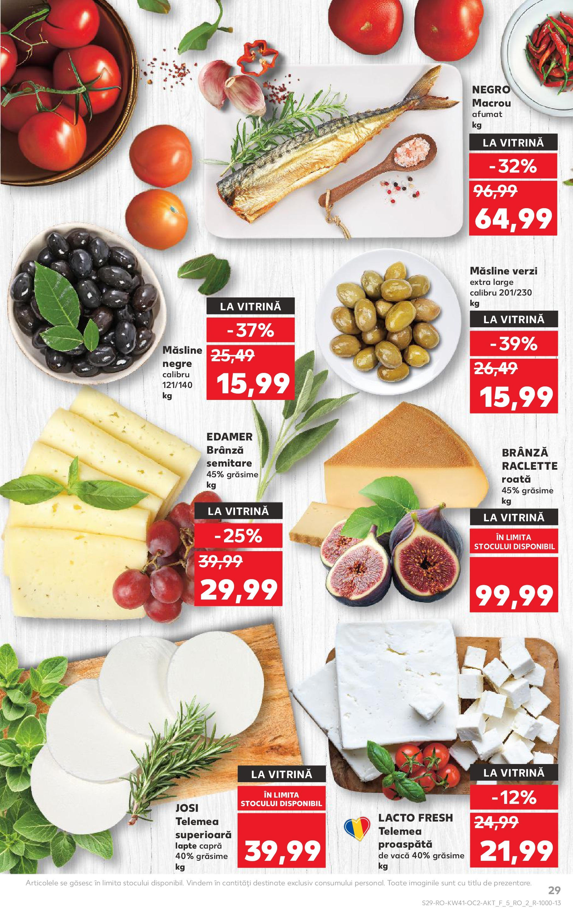 Catalog Kaufland 8 - 13 Octombrie 2025 | Pagina 29 | Produse: Hijyenik ped, Măsline, Lapte, Brânză