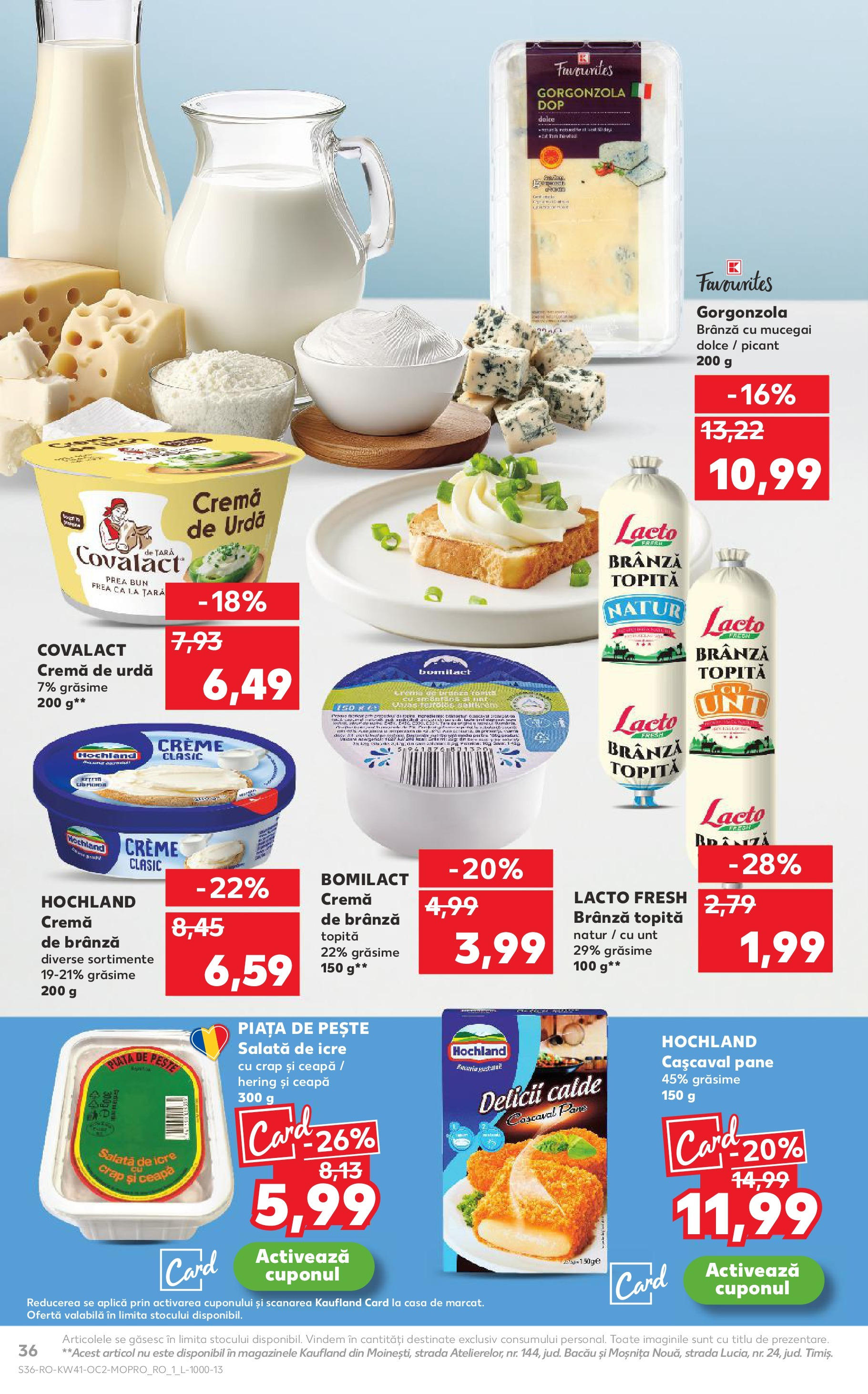 Catalog Kaufland 8 - 13 Octombrie 2025 | Pagina 36 | Produse: Unt, Cremă, Gorgonzola, Pește