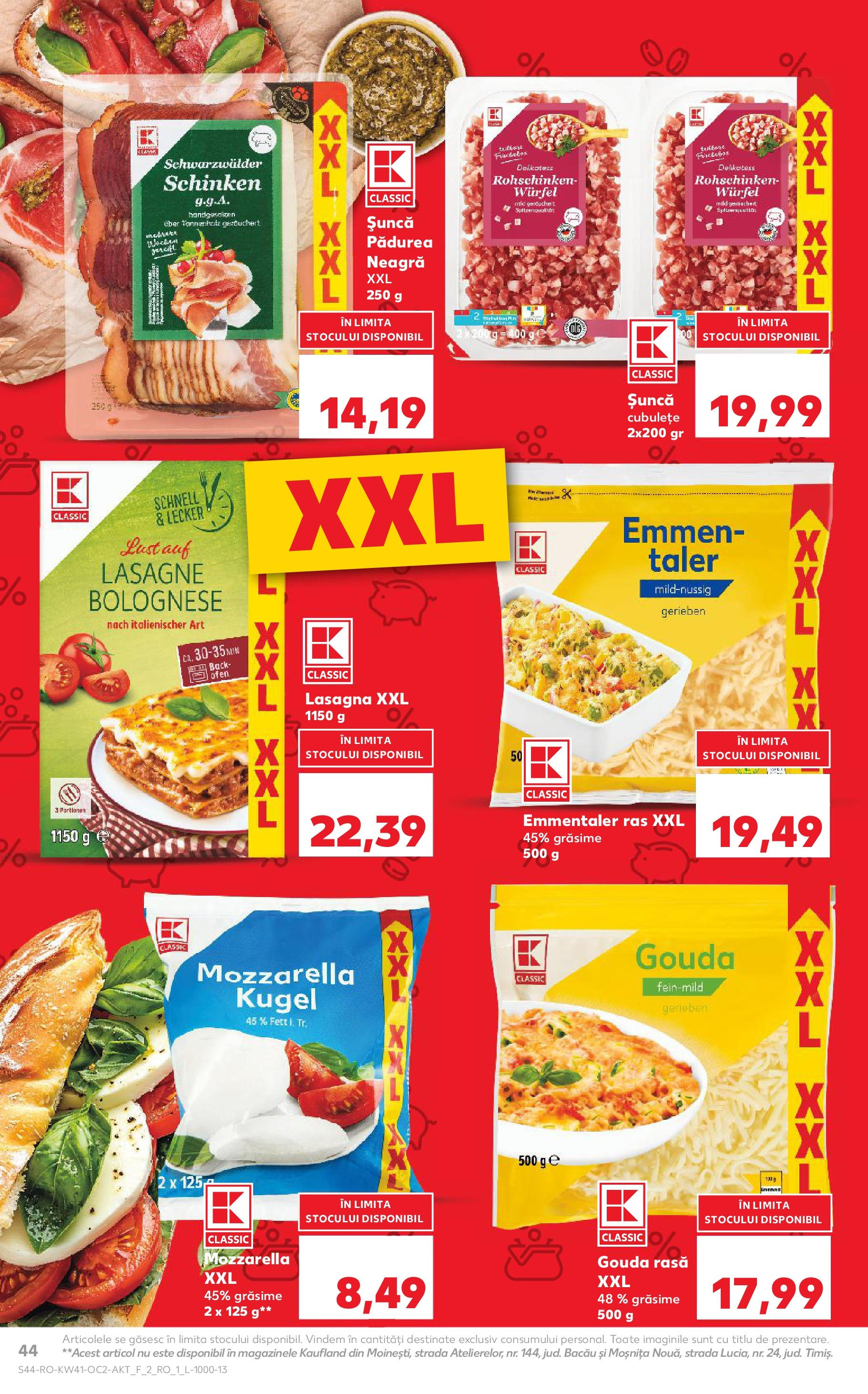Catalog Kaufland 8 - 13 Octombrie 2025 | Pagina 44 | Produse: Lasagna, Mozzarella, Șuncă, Gouda
