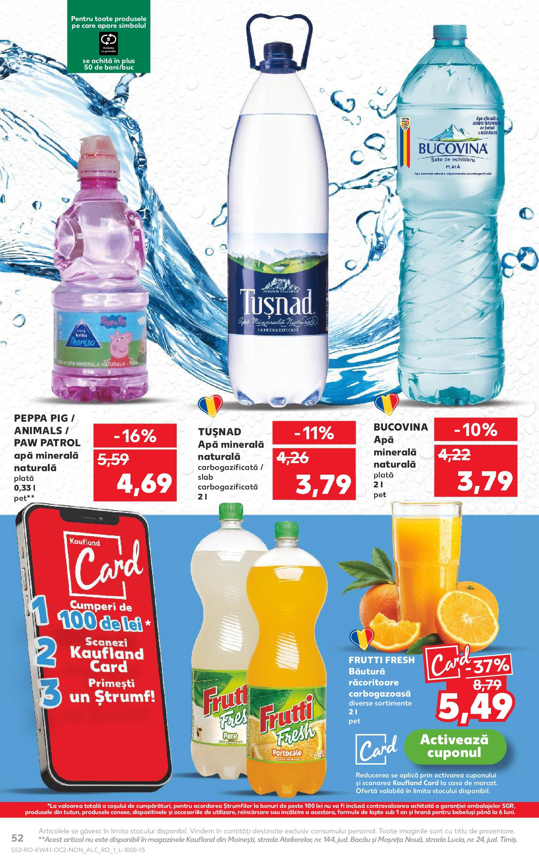 Catalog Kaufland 8 - 13 Octombrie 2025 | Pagina 52 | Produse: Lapte, Portocale, Pește, Apă