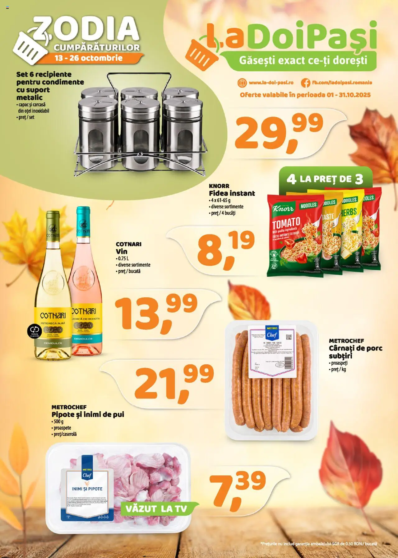 Catalog La Doi Pași 1 - 30 Octombrie 2025 | Pagina 1 | Produse: Carcasă, Hacıyatmaz Kedi Oyuncağı, Recipiente, Cârnați