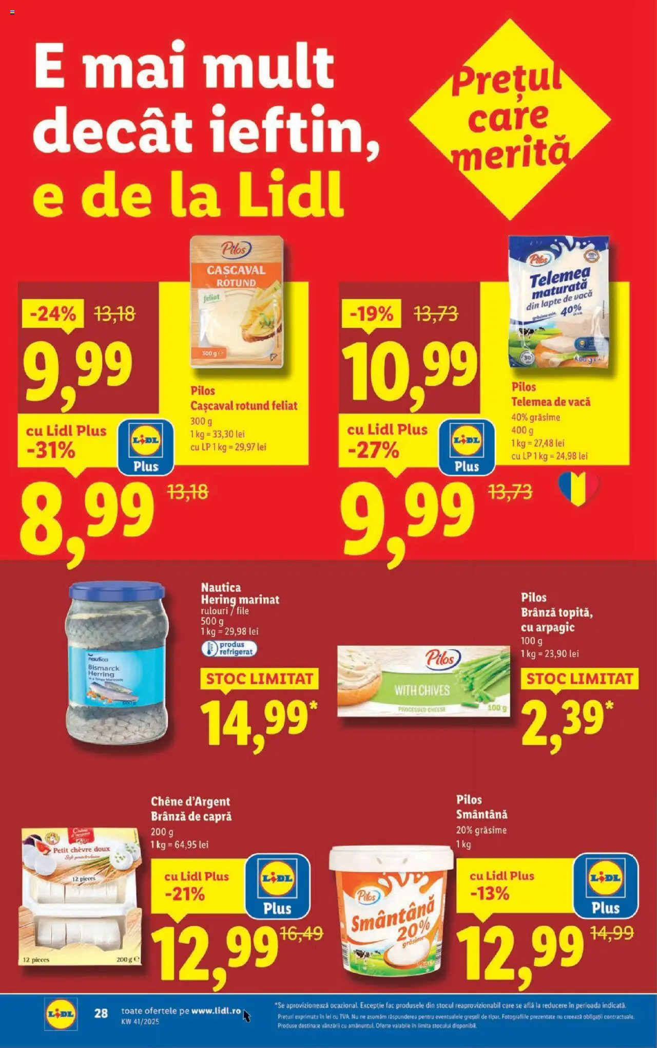Catalog LIDL 6 - 11 Octombrie 2025 | Pagina 28 | Produse: Cașcaval, Lapte, Brânză, Smântână