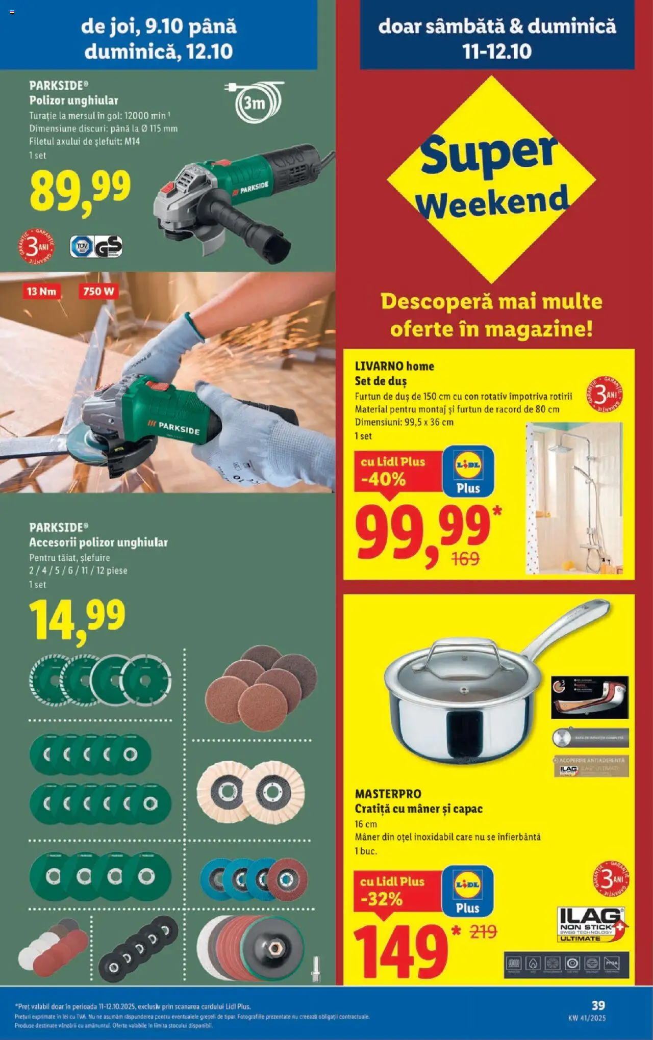 Catalog LIDL 6 - 11 Octombrie 2025 | Pagina 39 | Produse: Cratiță, Polizor, Mâner, Duș