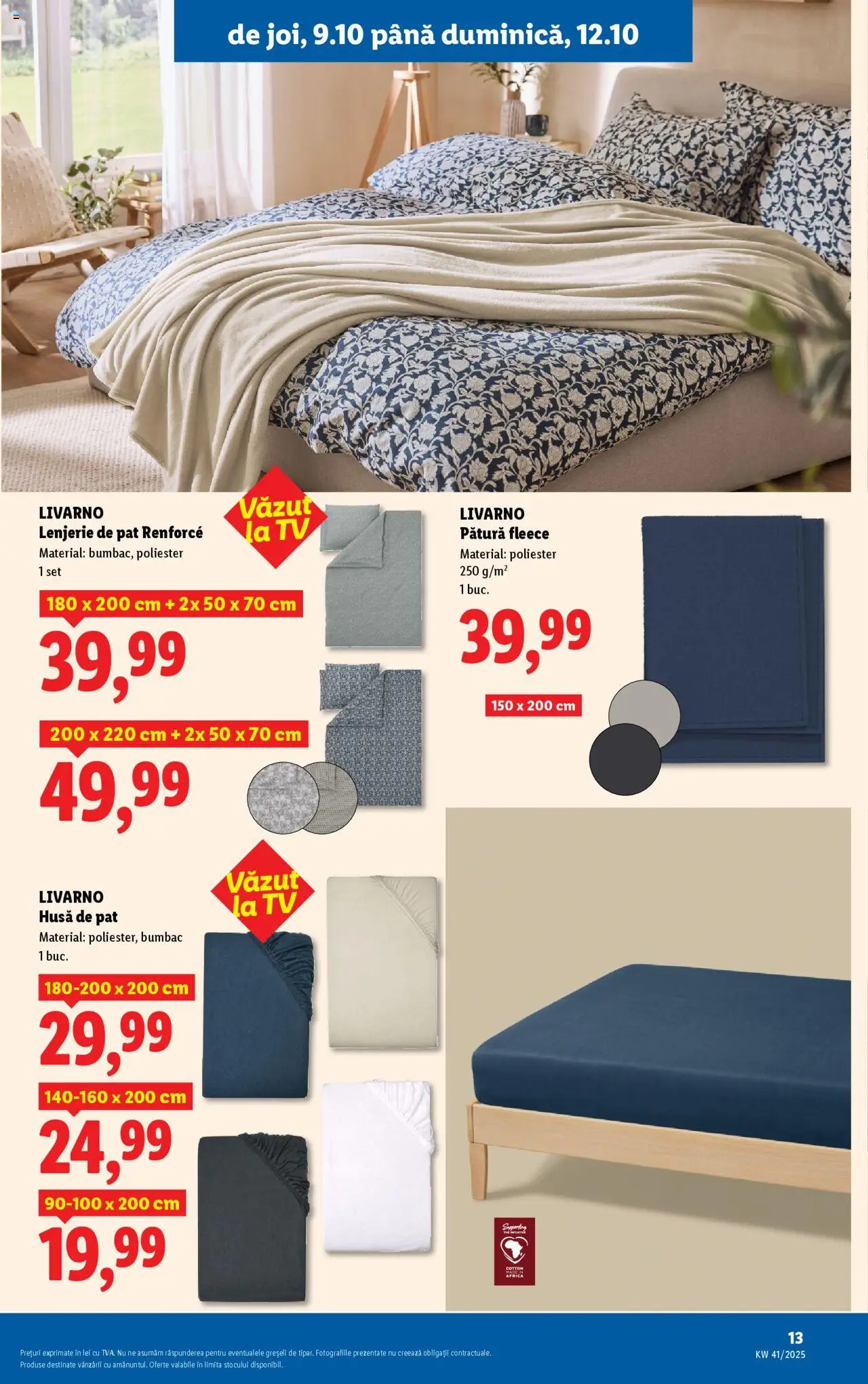 Catalog LIDL 6 - 11 Octombrie 2025 | Pagina 13 | Produse: Pat, Lenjerie de pat, Pătură