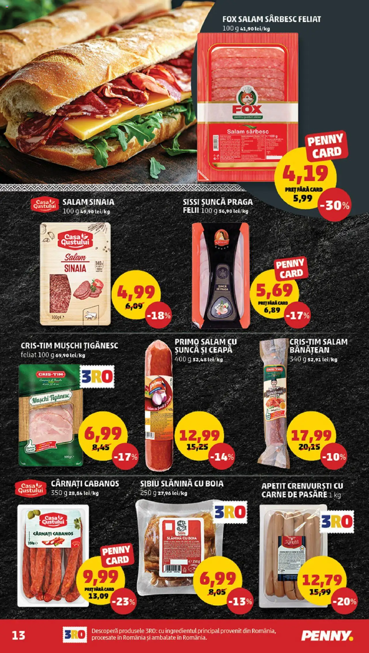 Catalog PENNY Market 1 - 6 Octombrie 2025 | Pagina 13 | Produse: Crenvurști, Bacon, Șuncă, Ceapă
