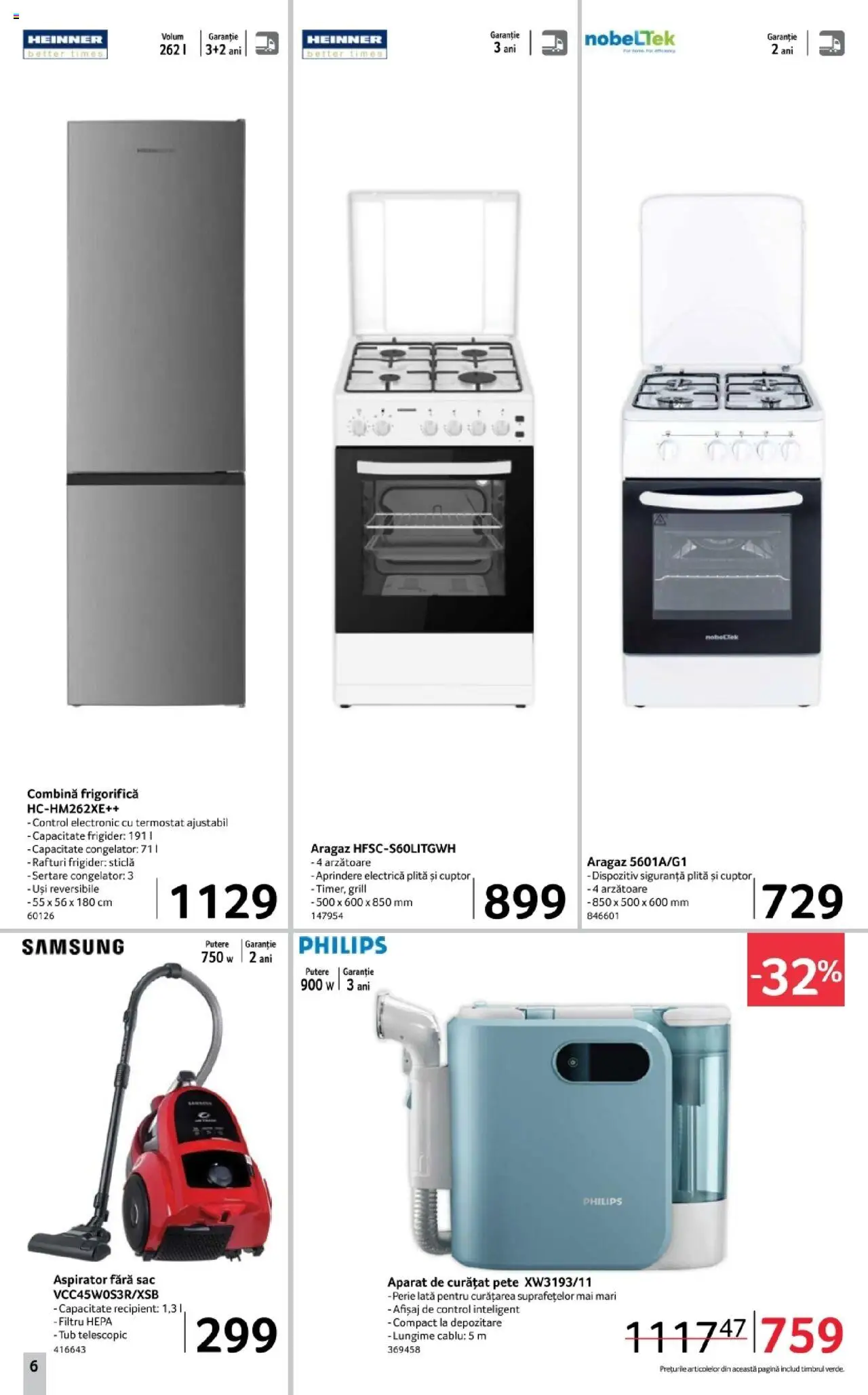 Catalog Selgros 3 - 15 Octombrie 2025 | Pagina 6 | Produse: Congelator, Aragaz, Grill, Combină frigorifică
