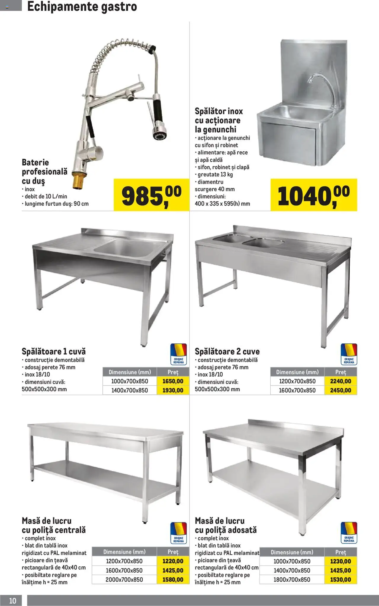 Catalog METRO 1 Octombrie 2025 - 3 Ianuarie 2026 | Pagina 10 | Produse: Masă, Baterie, Țeavă, Apă