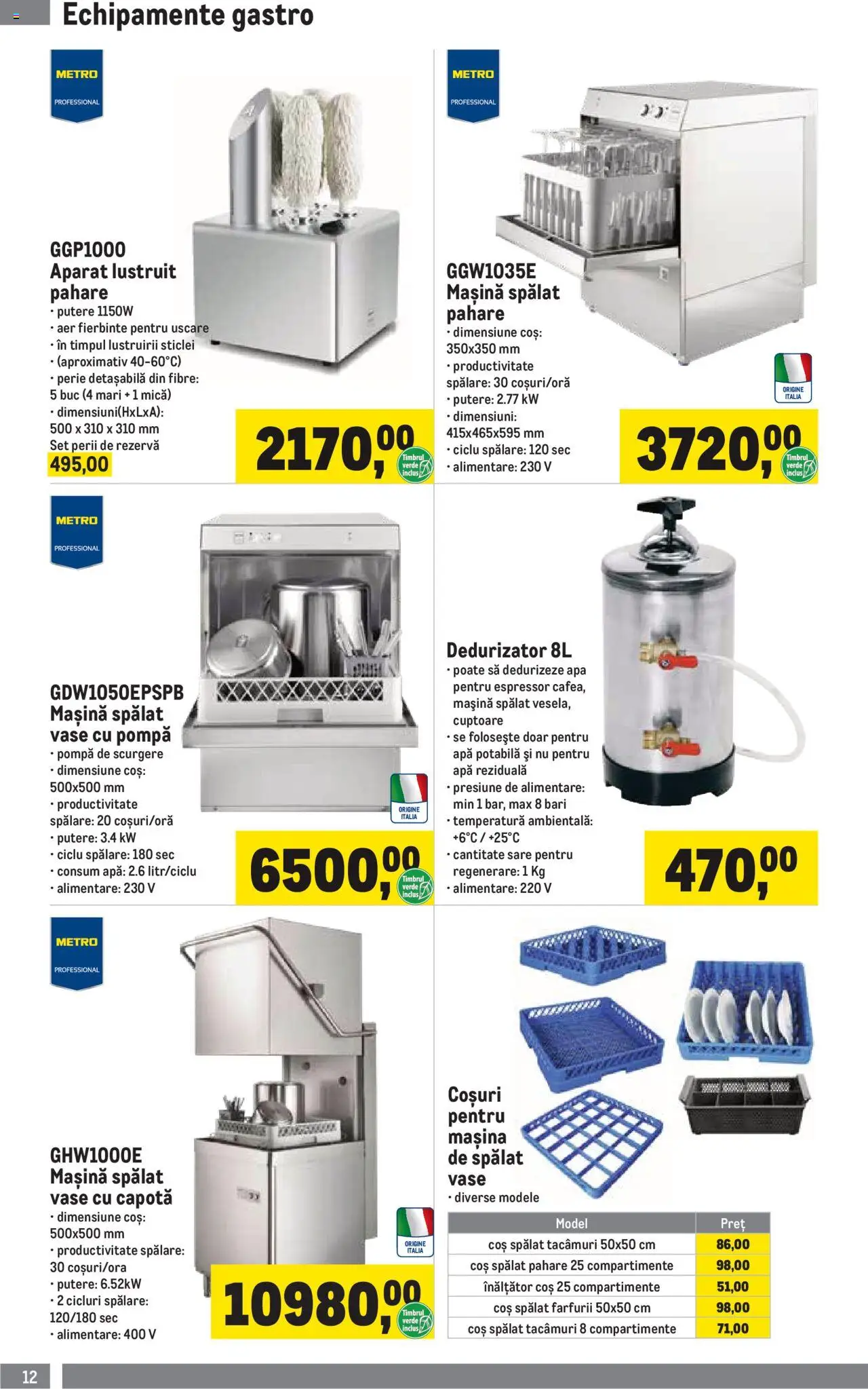 Catalog METRO 1 Octombrie 2025 - 3 Ianuarie 2026 | Pagina 12 | Produse: Pahare, Coș, Apă, Sare