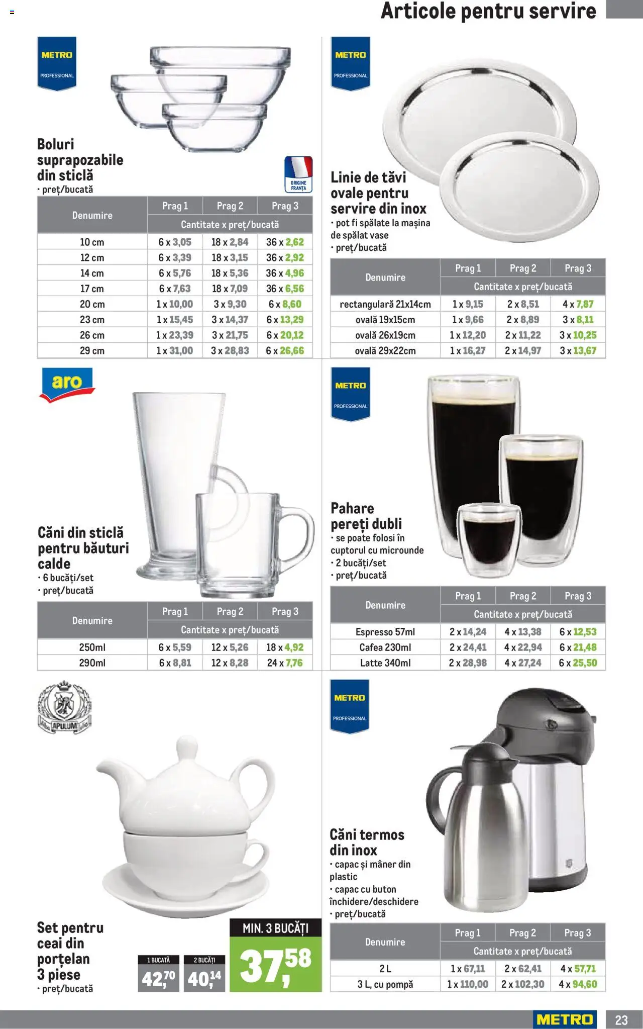 Catalog METRO 1 Octombrie 2025 - 3 Ianuarie 2026 | Pagina 23 | Produse: Pahare, Mâner, Termos, Ceai