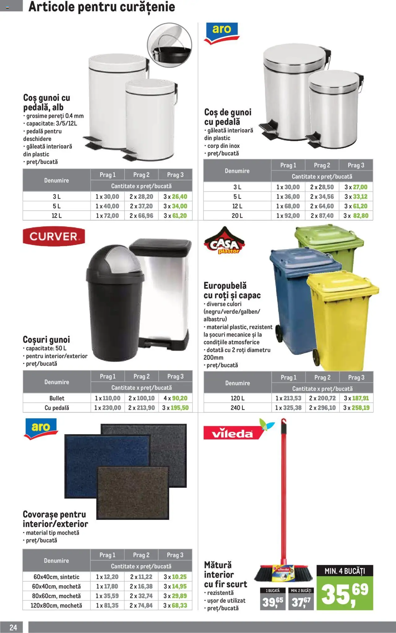 Catalog METRO 1 Octombrie 2025 - 3 Ianuarie 2026 | Pagina 24 | Produse: Mătură, Coș, Mochetă