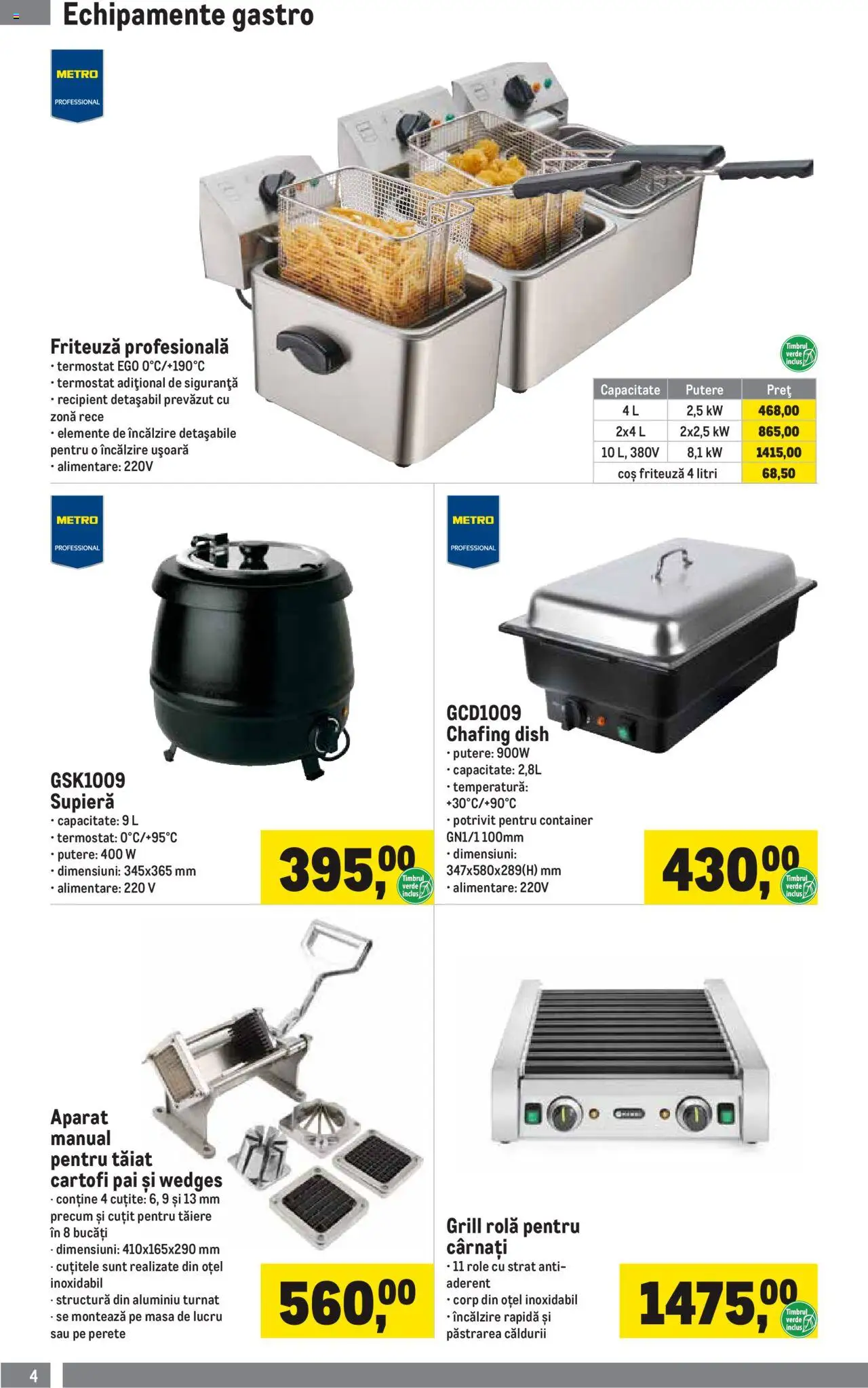 Catalog METRO 1 Octombrie 2025 - 3 Ianuarie 2026 | Pagina 4 | Produse: Masă, Role, Cuțit, Cartofi